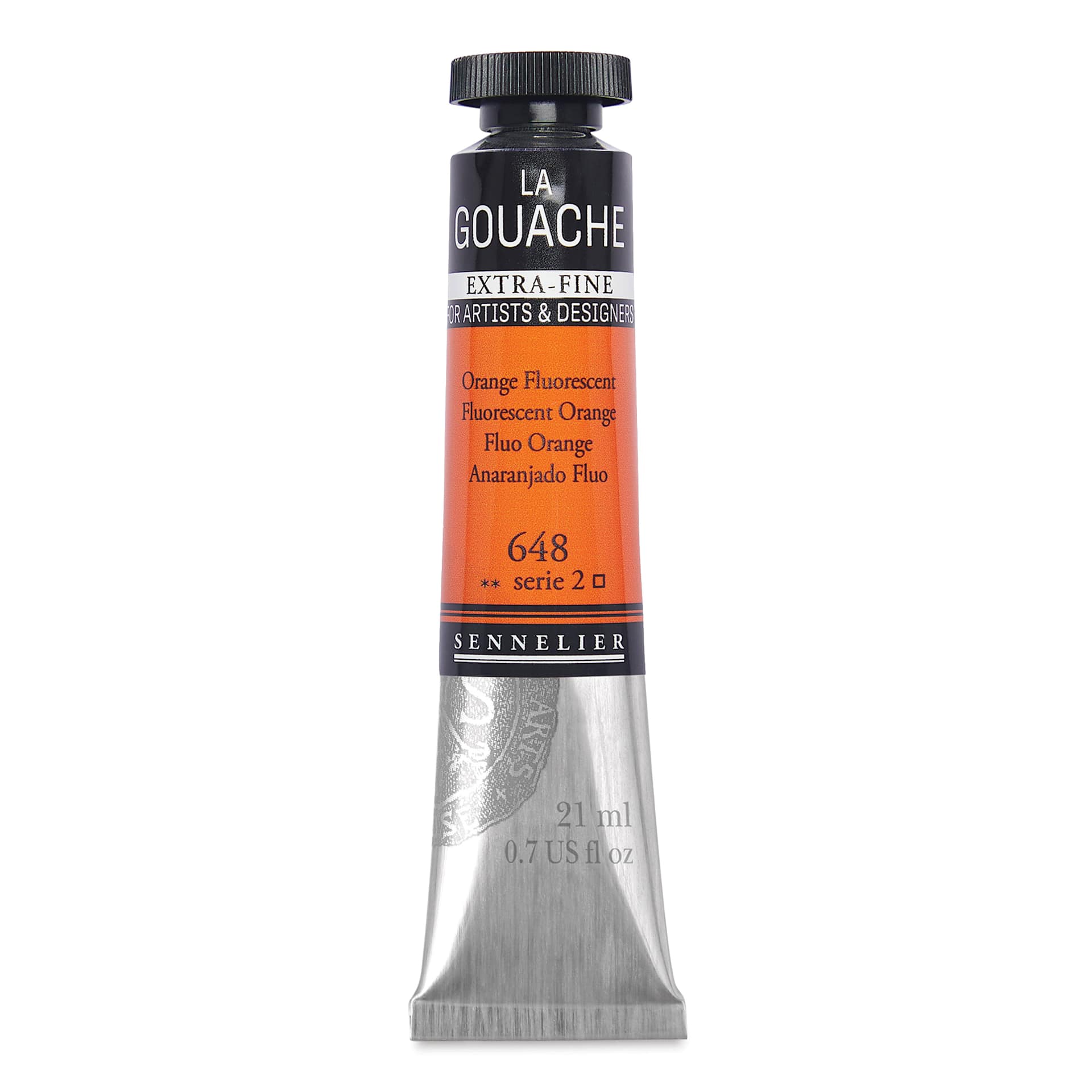 Sennelier Extra Fine Gouache - Fluorescent Orange, 21 ml Tube