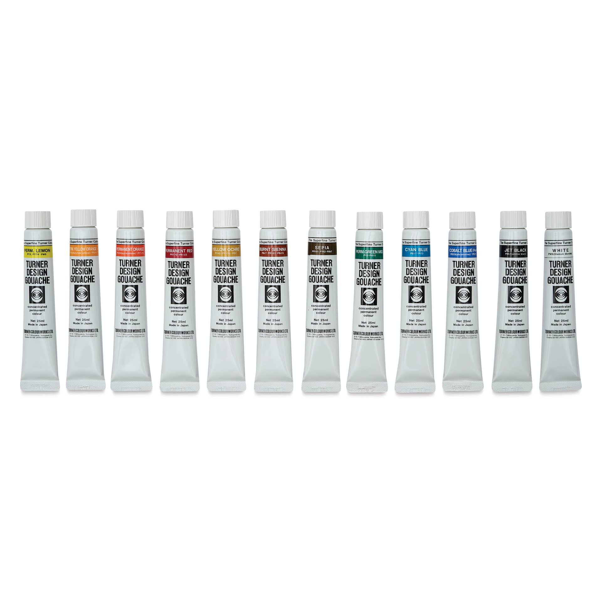 Turner Design Gouache - Blick Exclusive! Set of 12, Gouache Live Colors, 25 ml Tube, out of package