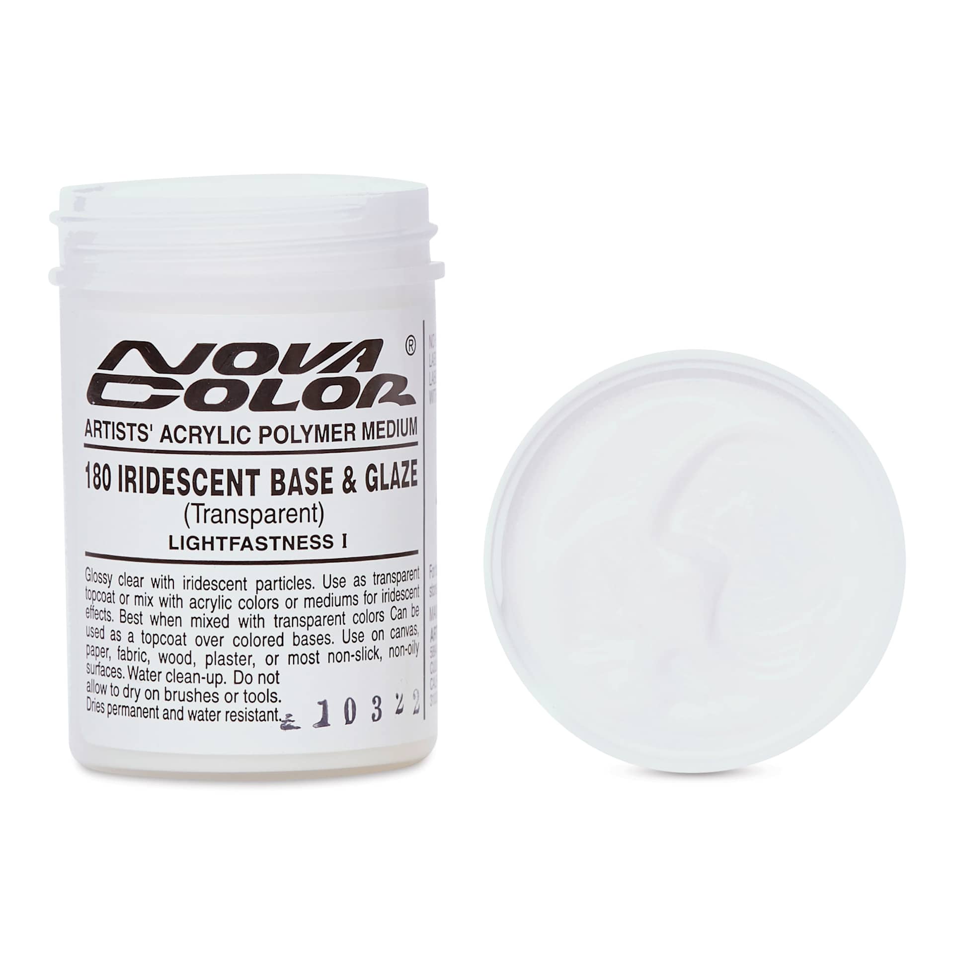 Nova Color Artists’ Acrylic Polymer Paint - Iridescent Base & Glaze, 118 ml Jar