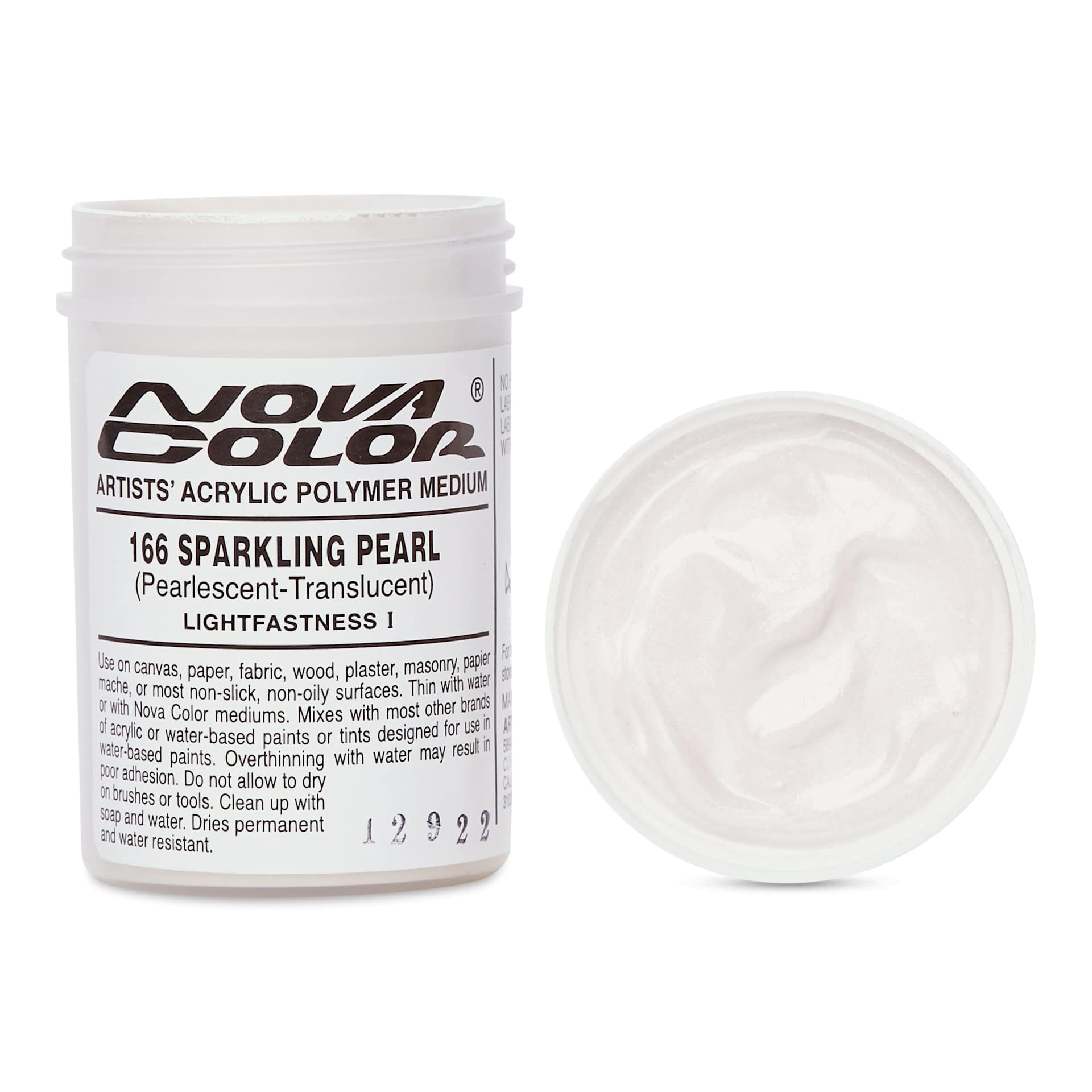Nova Color Artists’ Acrylic Polymer Paint - Sparkling Pearl, 118 ml Jar