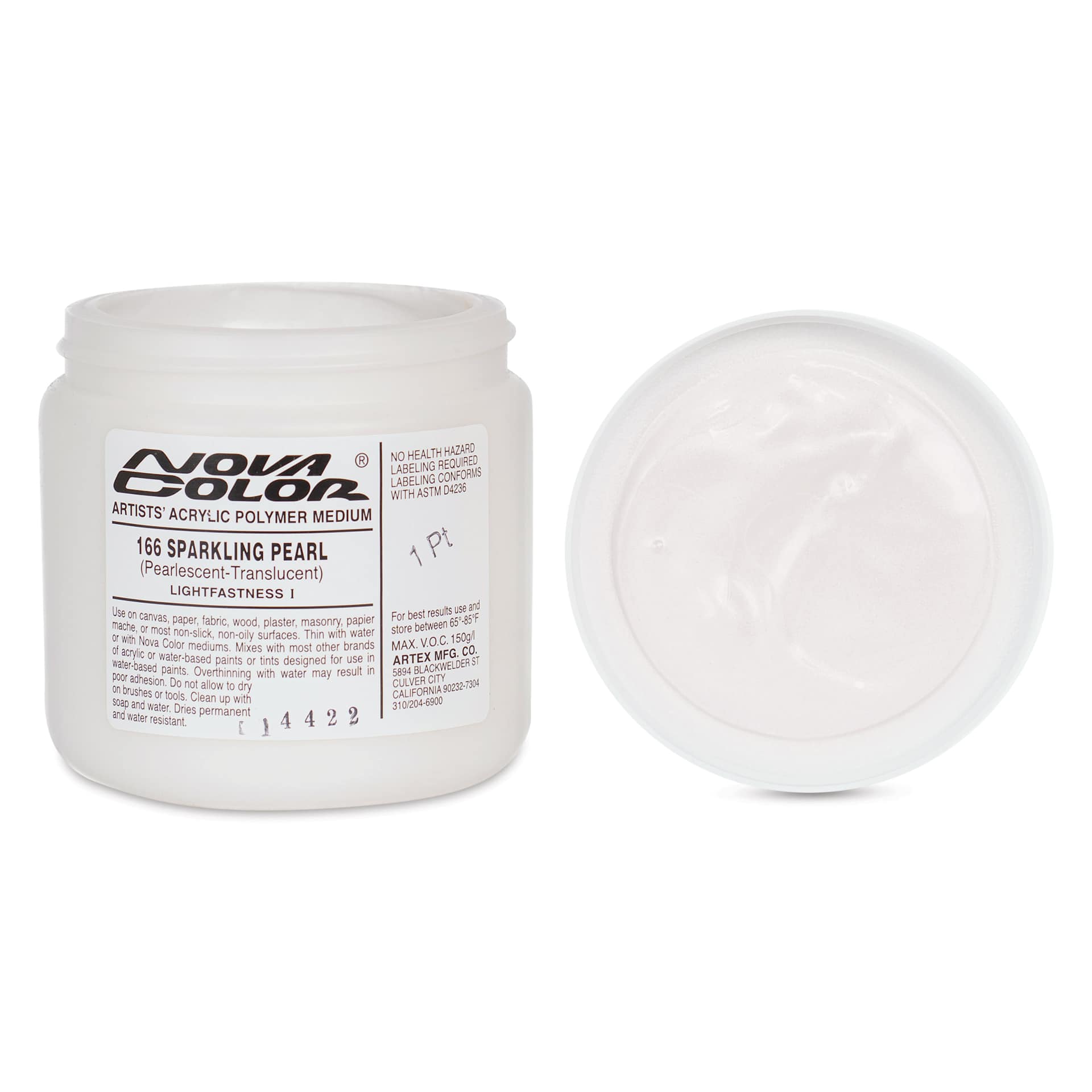 Nova Color Artists’ Acrylic Polymer Paint - Sparkling Pearl, 473 ml Jar