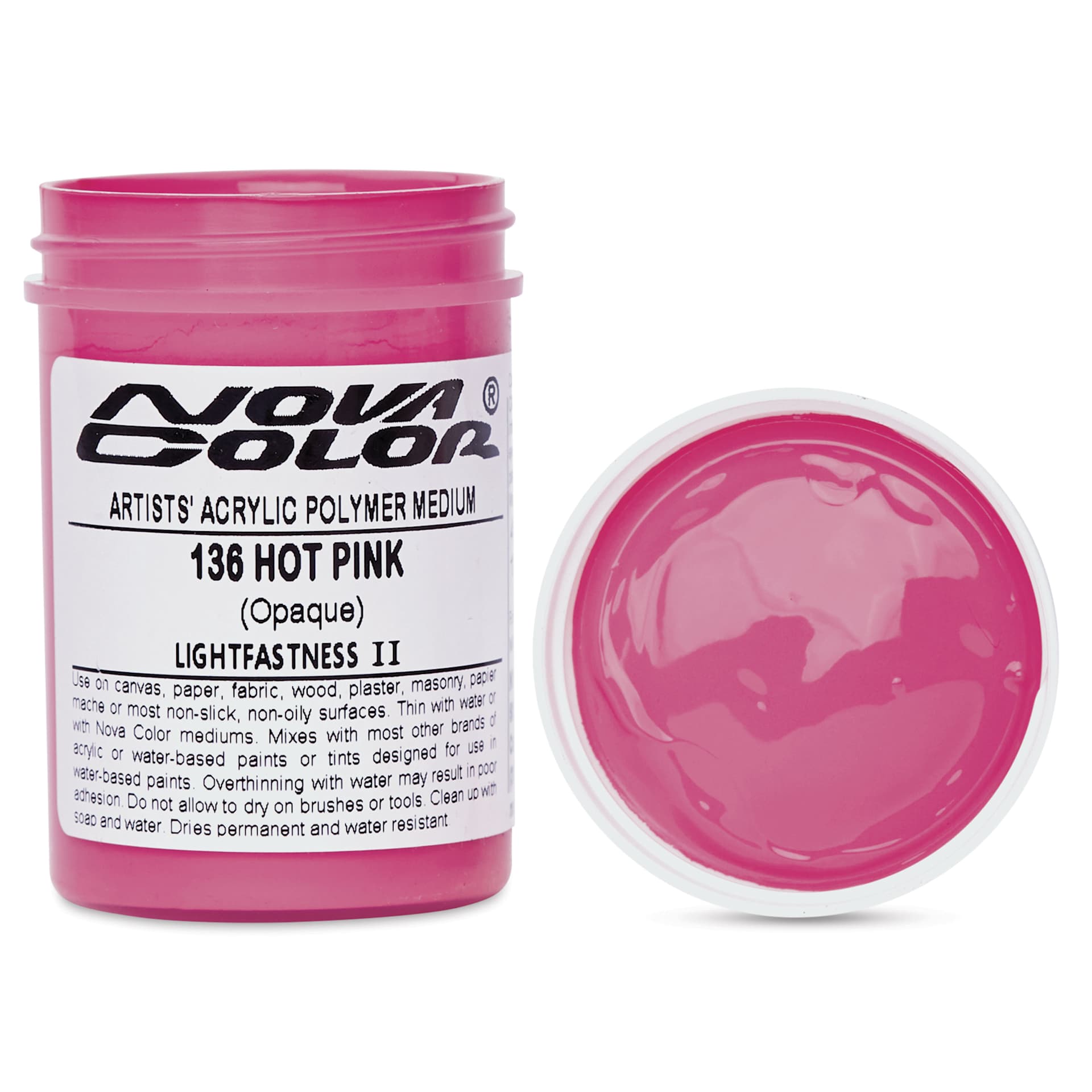 Nova Color Artists’ Acrylic Polymer Paint - Hot Pink, 118 ml Jar