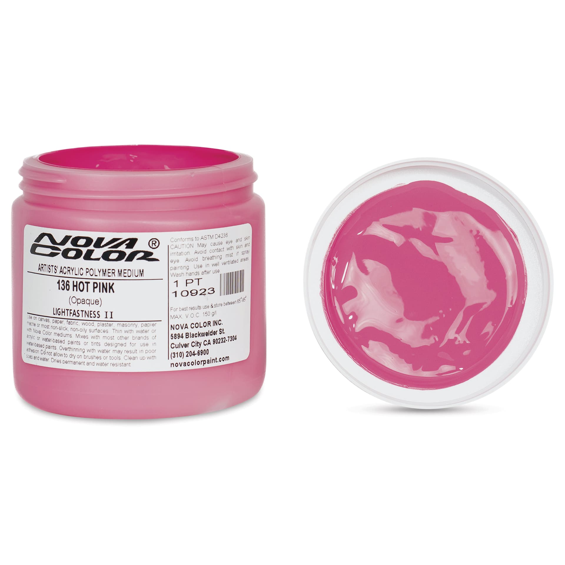 Nova Color Artists’ Acrylic Polymer Paint - Hot Pink, 473 ml Jar