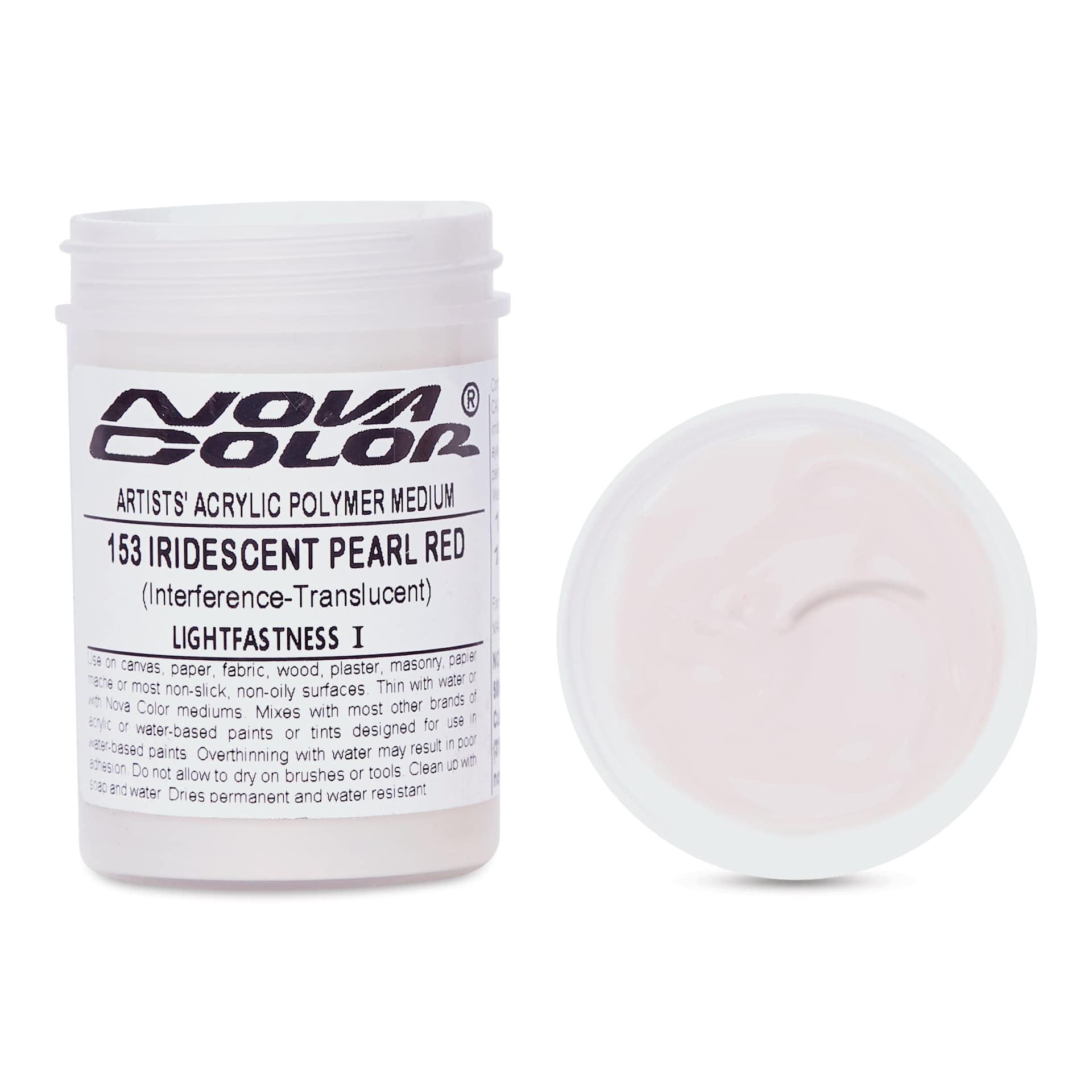 Nova Color Artists’ Acrylic Polymer Paint - Iridescent Pearl Red, 118 ml Jar