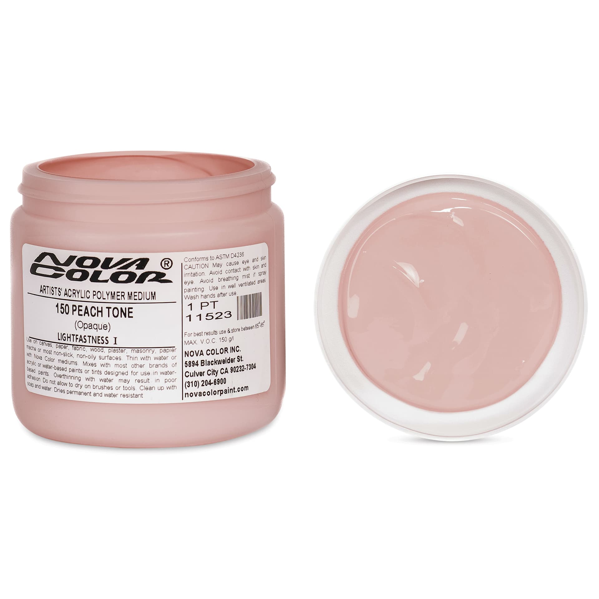 Nova Color Artists’ Acrylic Polymer Paint - Peach Tone, 473 ml Jar