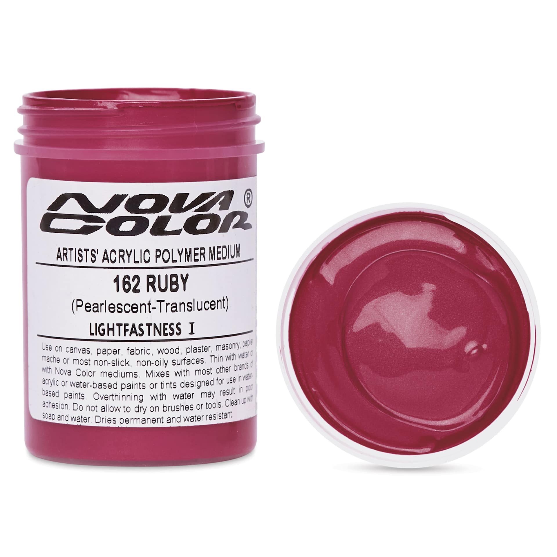 Nova Color Artists’ Acrylic Polymer Paint - Ruby Pearl, 118 ml Jar
