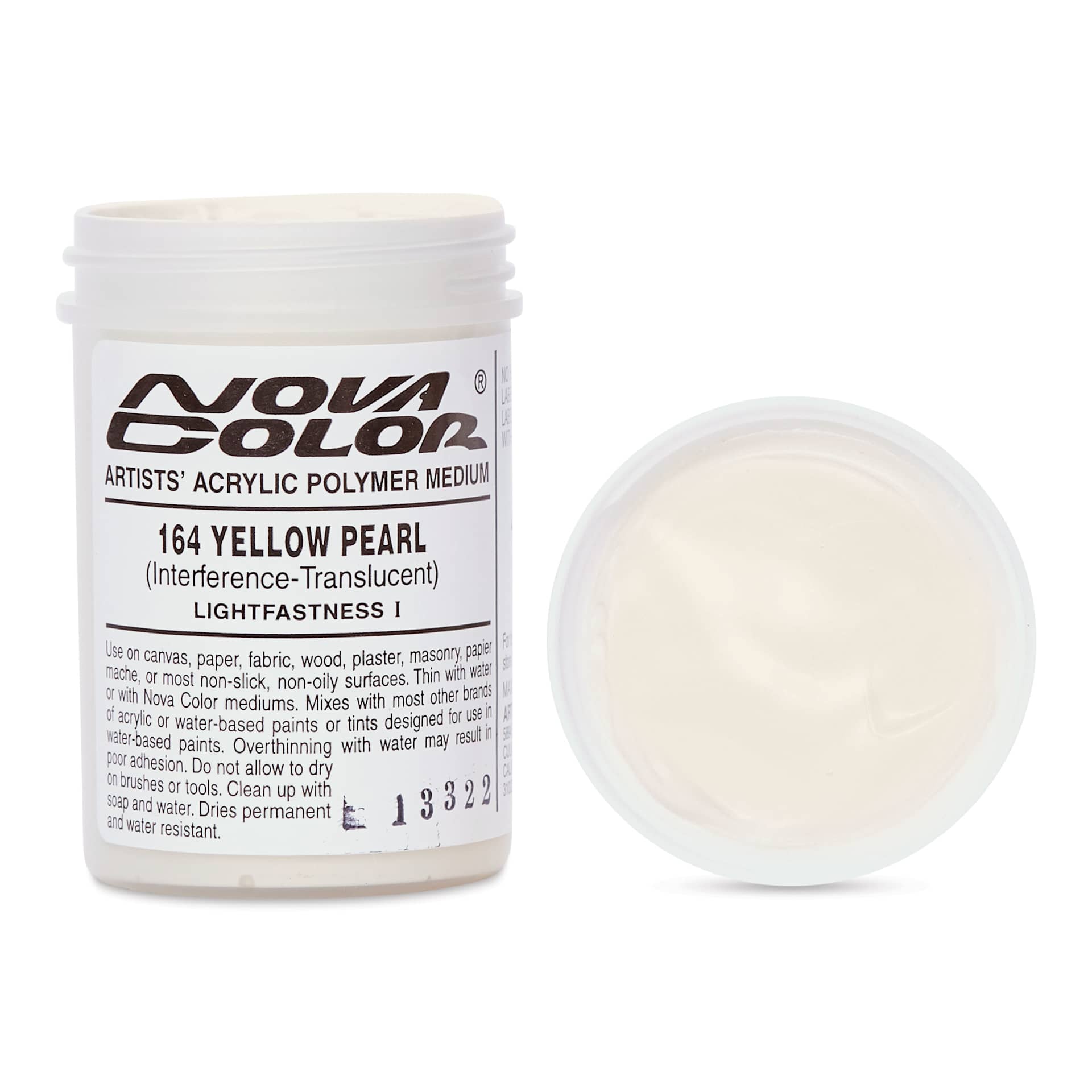 Nova Color Artists’ Acrylic Polymer Paint - Yellow Pearl, 118 ml Jar