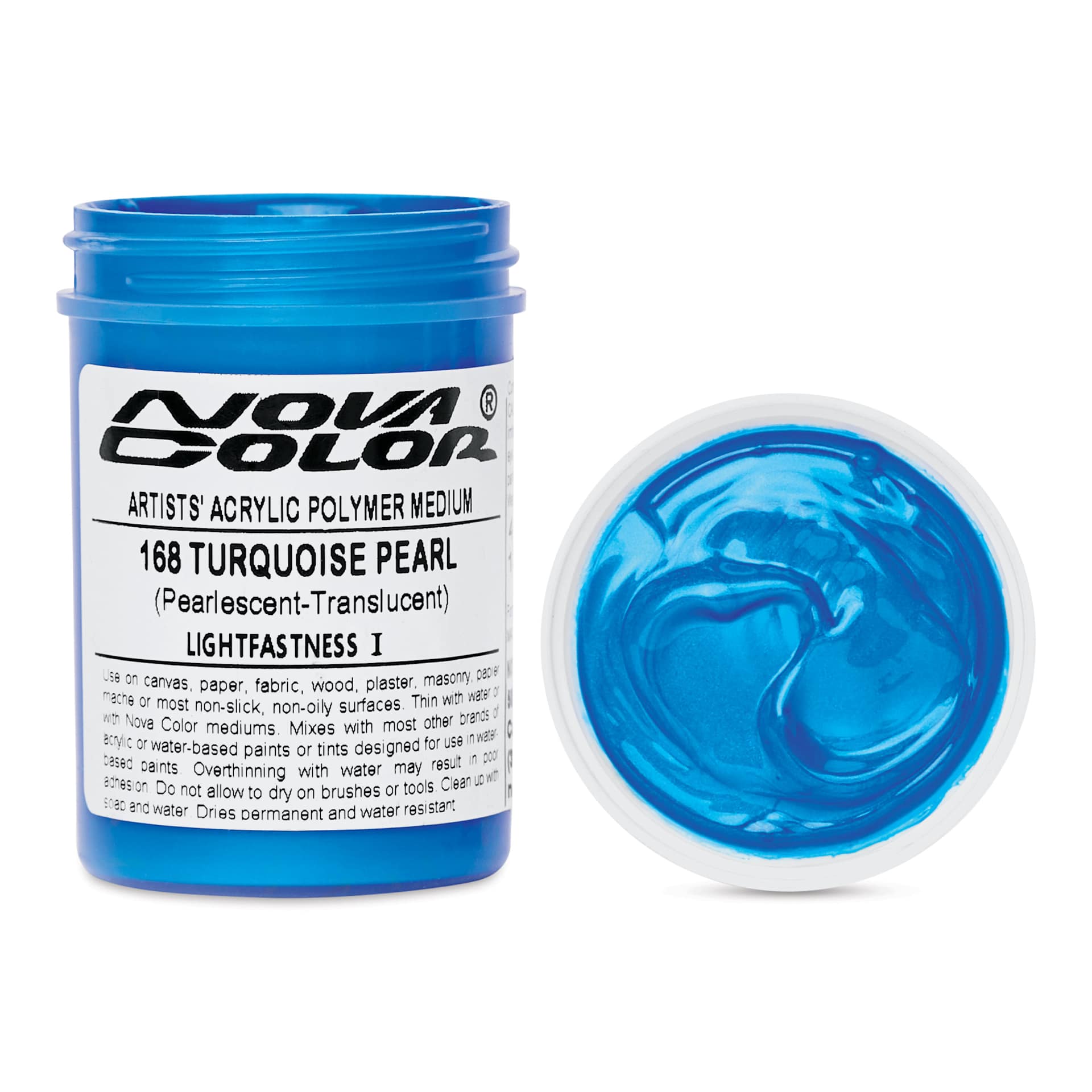 Nova Color Artists’ Acrylic Polymer Paint - Turquoise Pearl, 118 ml Jar