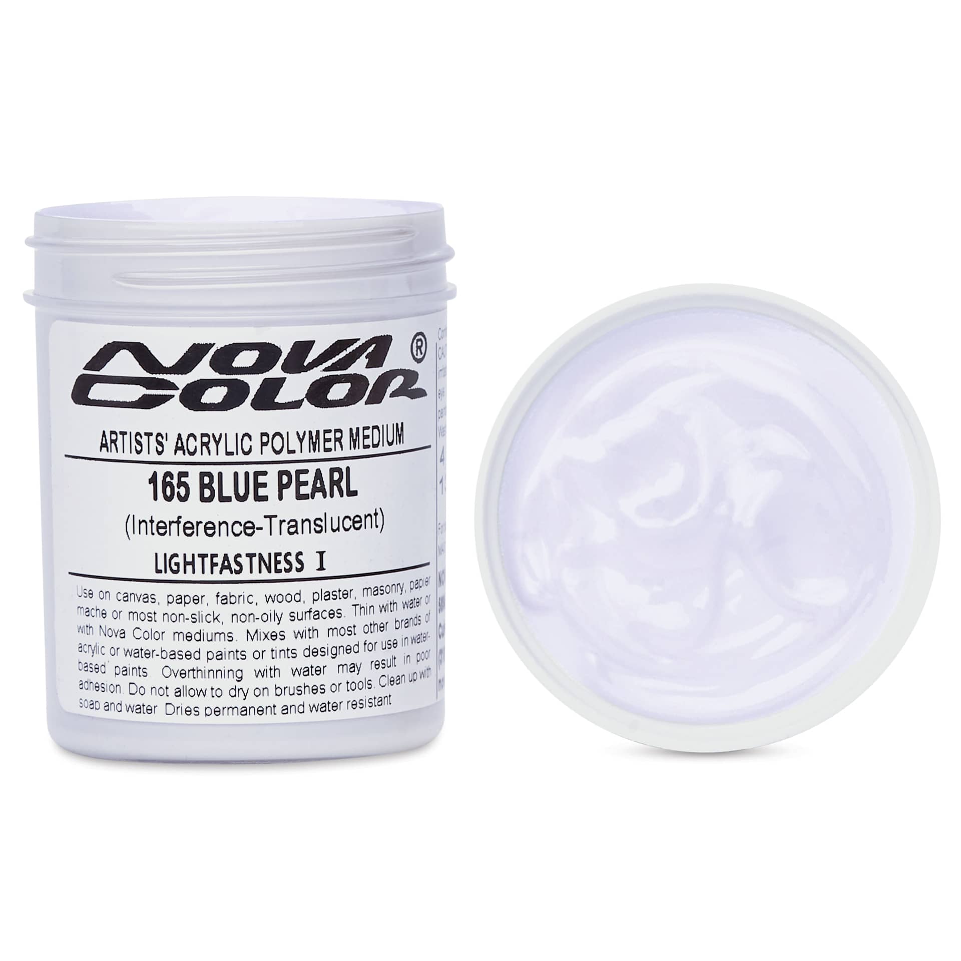 Nova Color Artists’ Acrylic Polymer Paint - Blue Pearl, 118 ml Jar