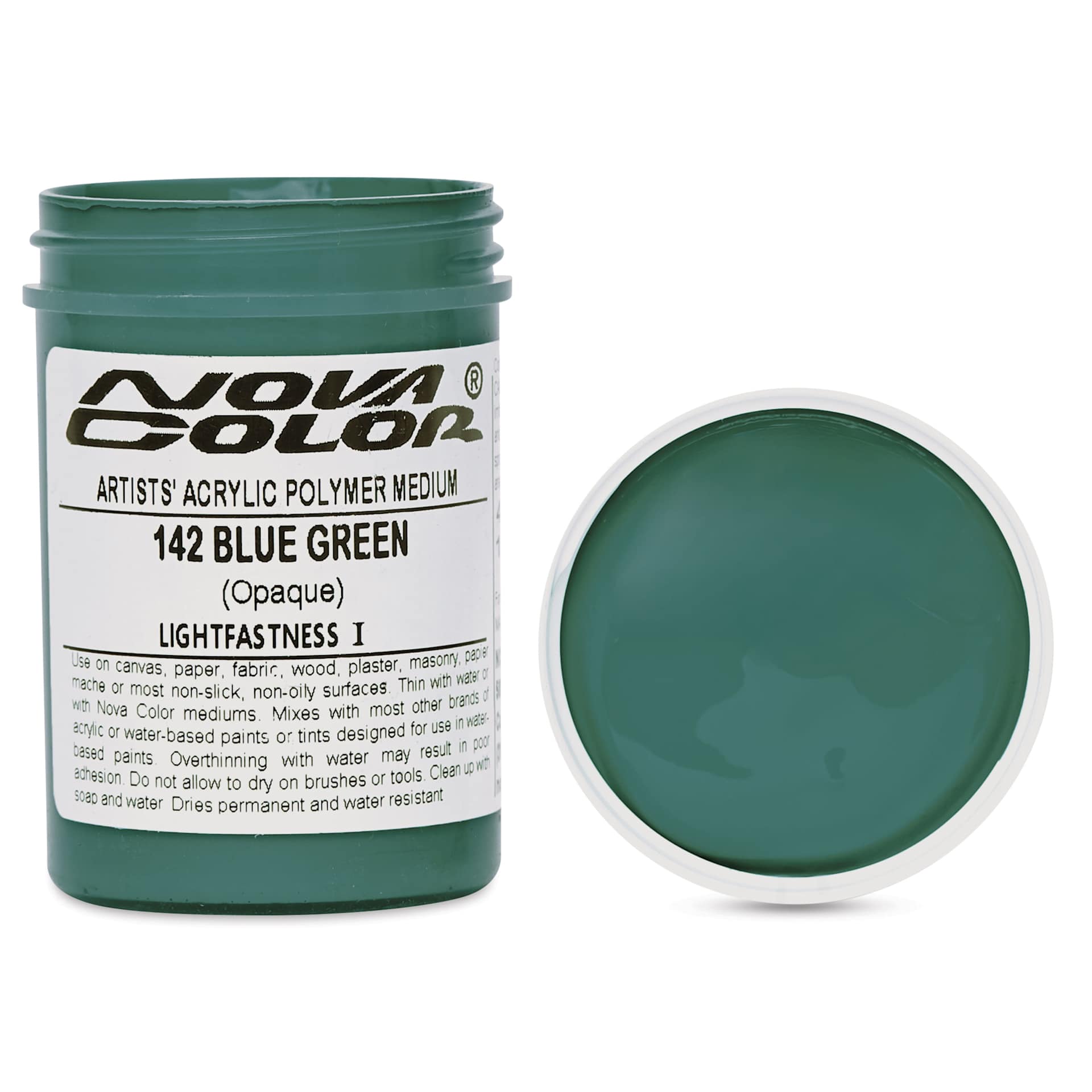 Nova Color Artists’ Acrylic Polymer Paint - Blue Green, 118 ml Jar