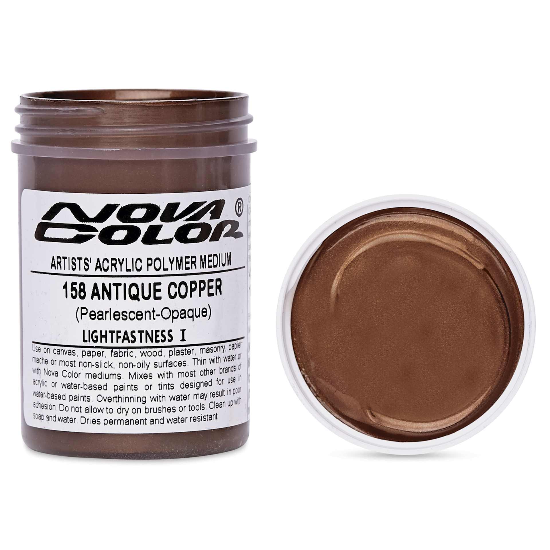 Nova Color Artists’ Acrylic Polymer Paint - Antique Copper, 118 ml Jar