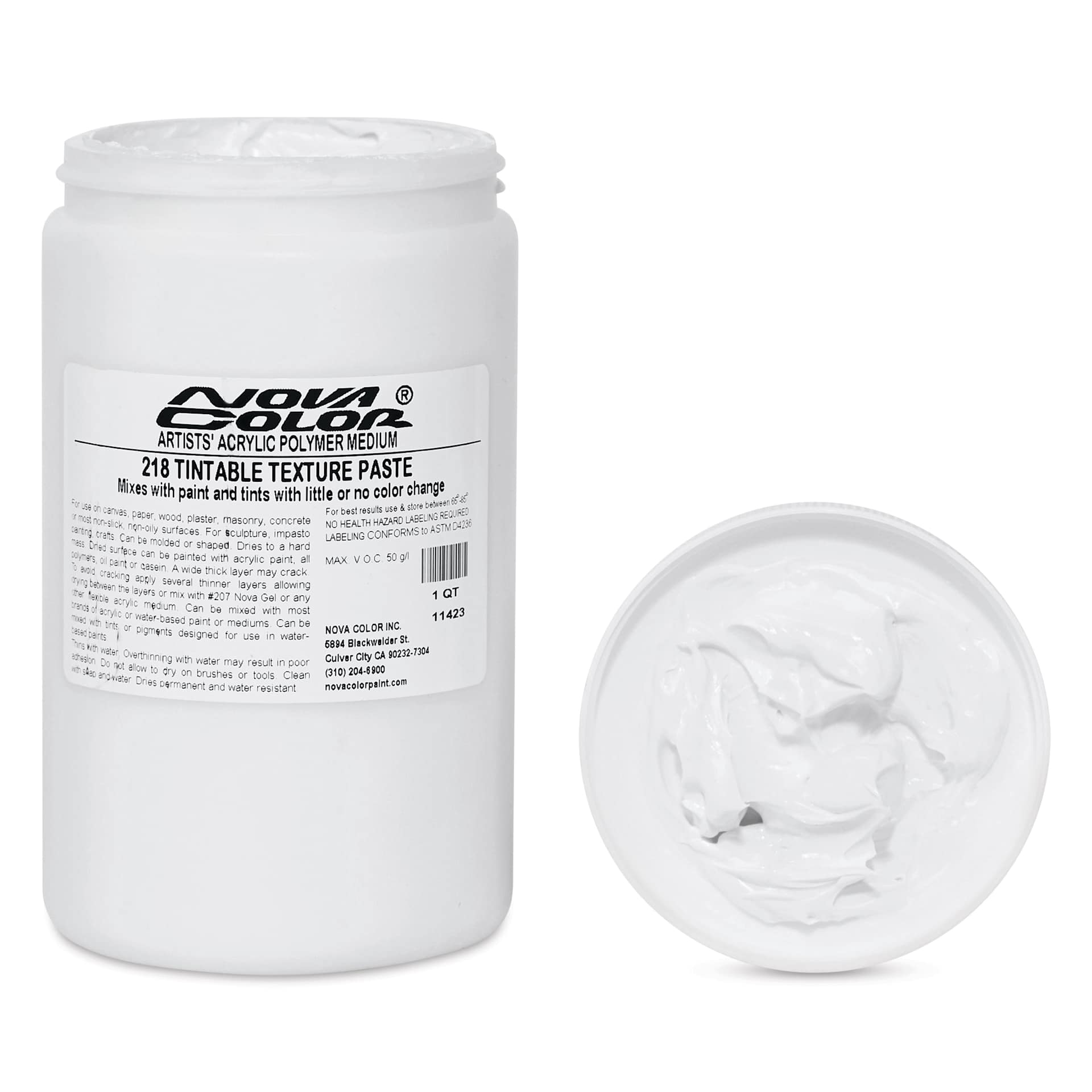 Nova Color Tintable Acrylic Texture Paste - 218 Texture Paste, 32 oz Jar