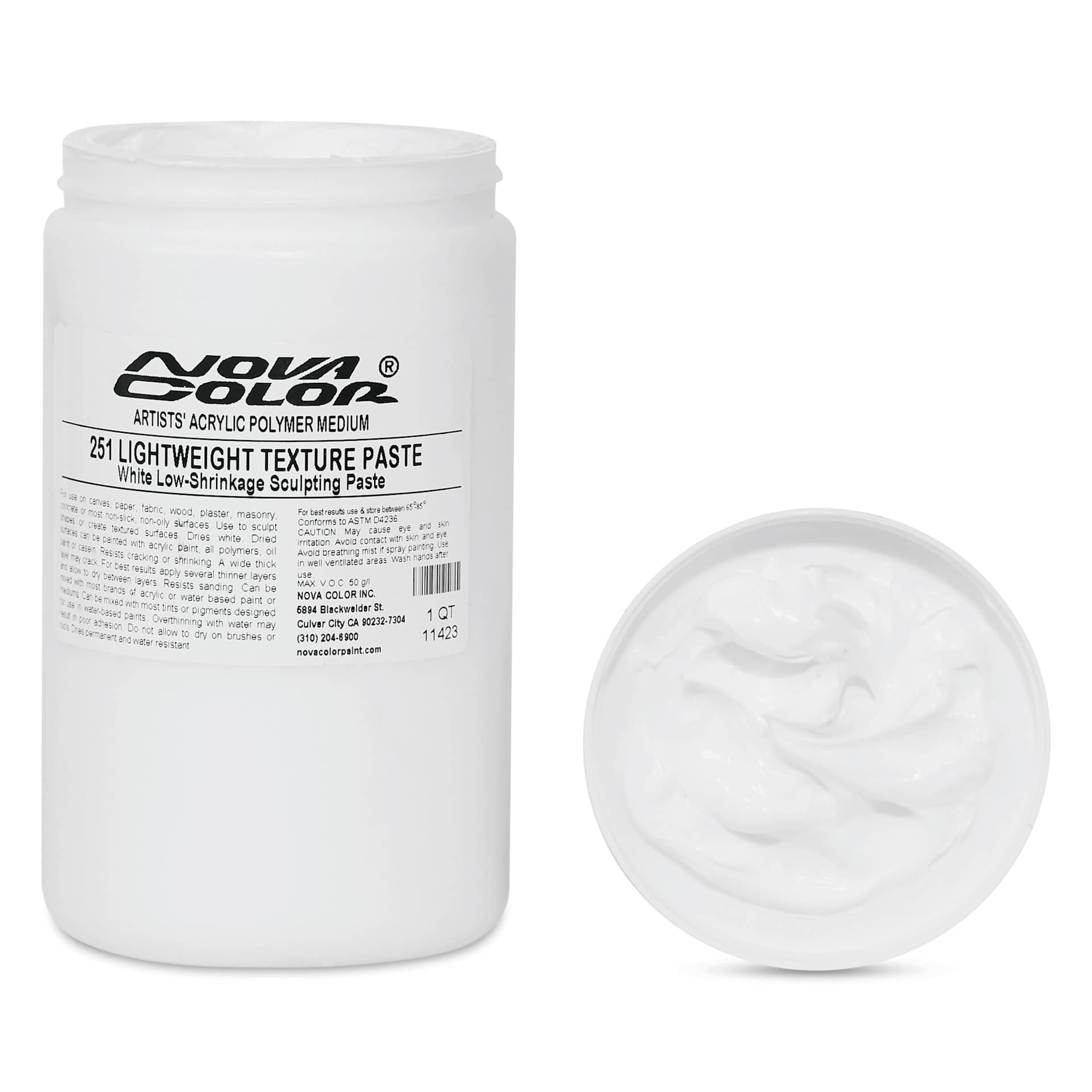 Nova Color Tintable Acrylic Texture Paste - 251 Lightweight Texture Paste, 32 oz Jar