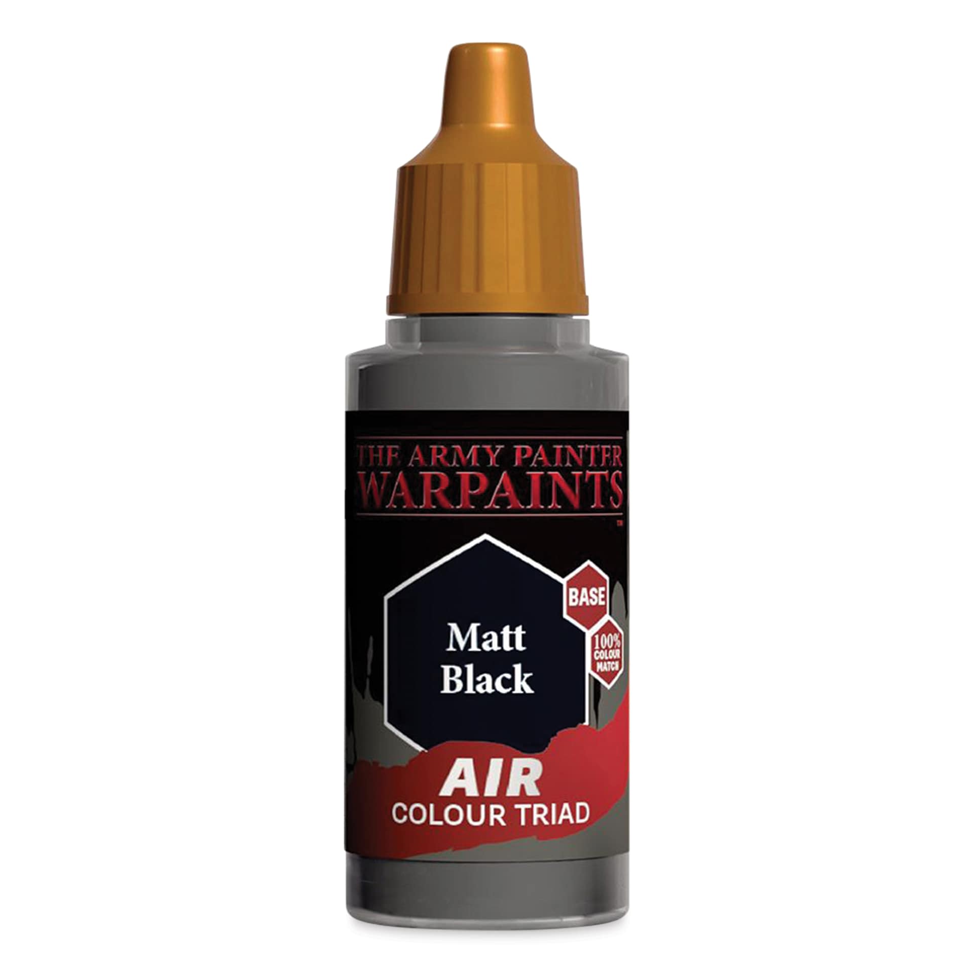 The Army Painter Warpaints Air Acrylic Airbrush Paint - Matte Black, 18 ml bottle