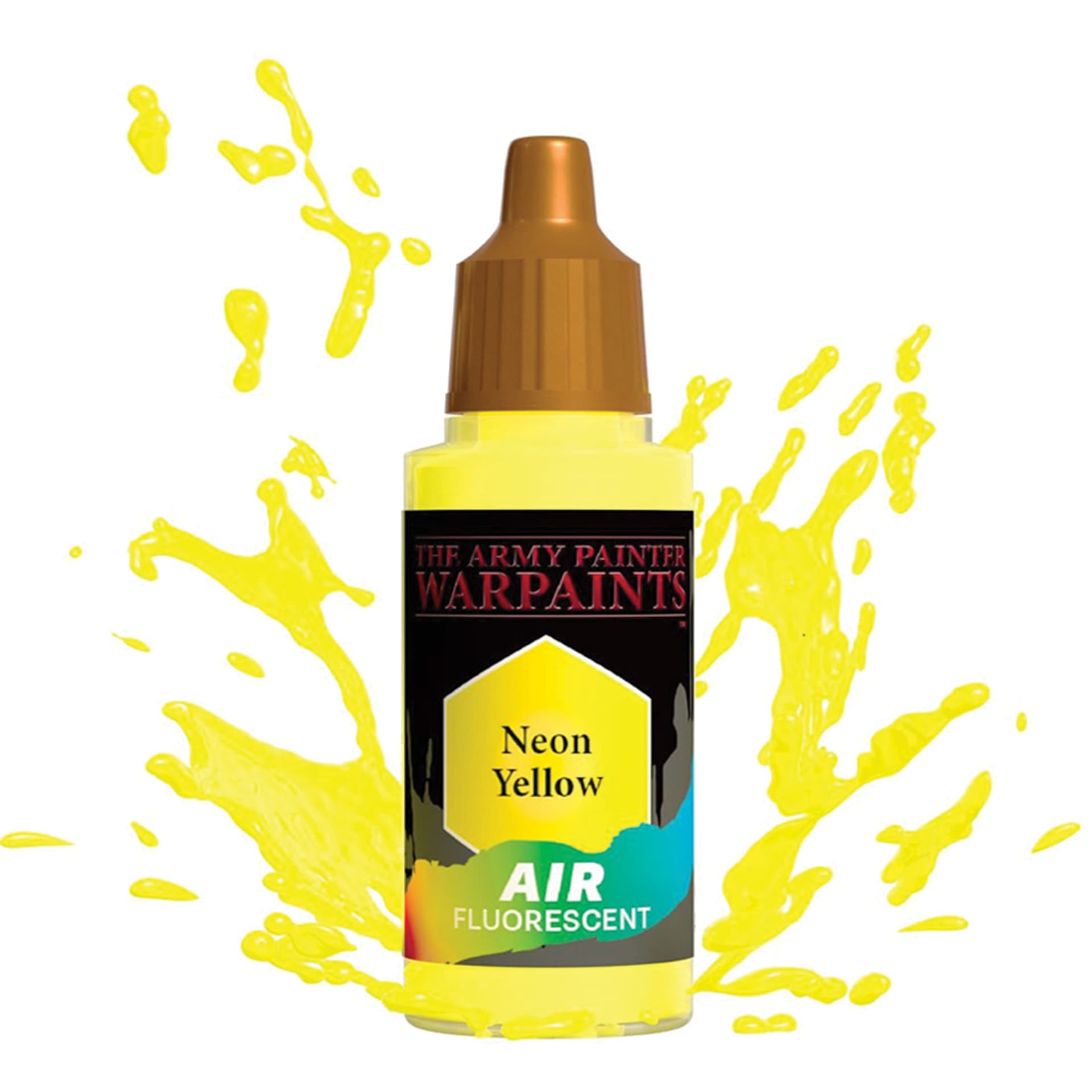 The Army Painter Warpaints Air Acrylic Airbrush Paint - Neon Yellow, 18 ml bottle in a splash of color