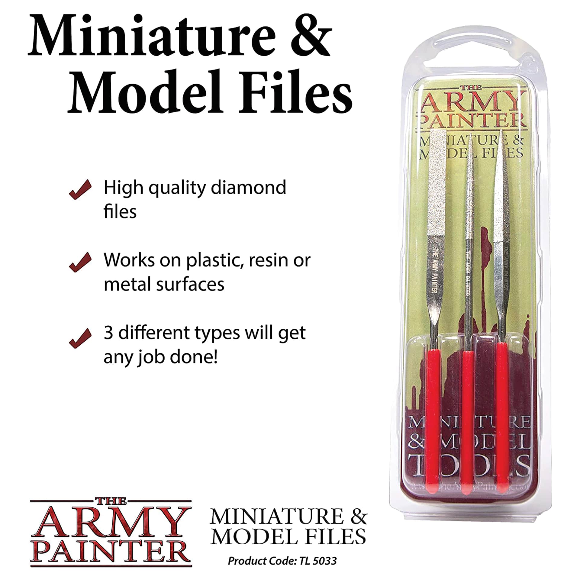 High quality diamond files, works on plastic, resin, or metal surfaces, 3 different types will get any job done!