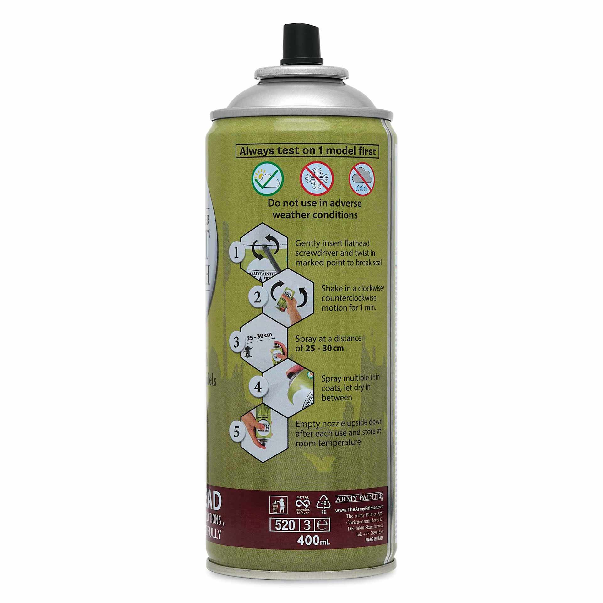 The Army Painter Colour Primer Spray Varnish - Matte Varnish, 400 ml - side view