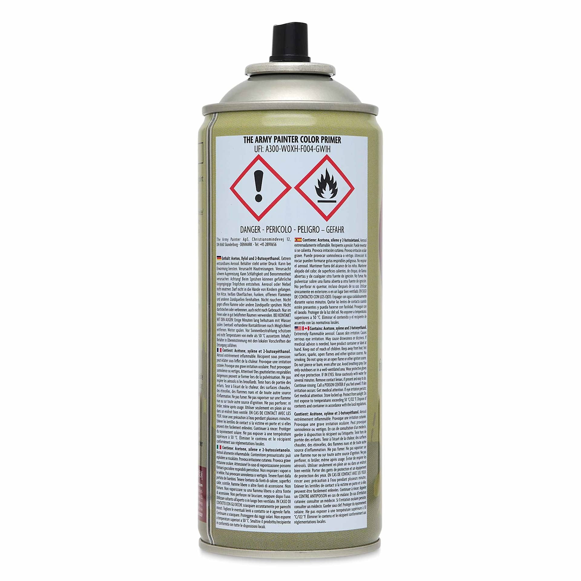 The Army Painter Color Primer - Skeleton Bone, 400 ml back of can