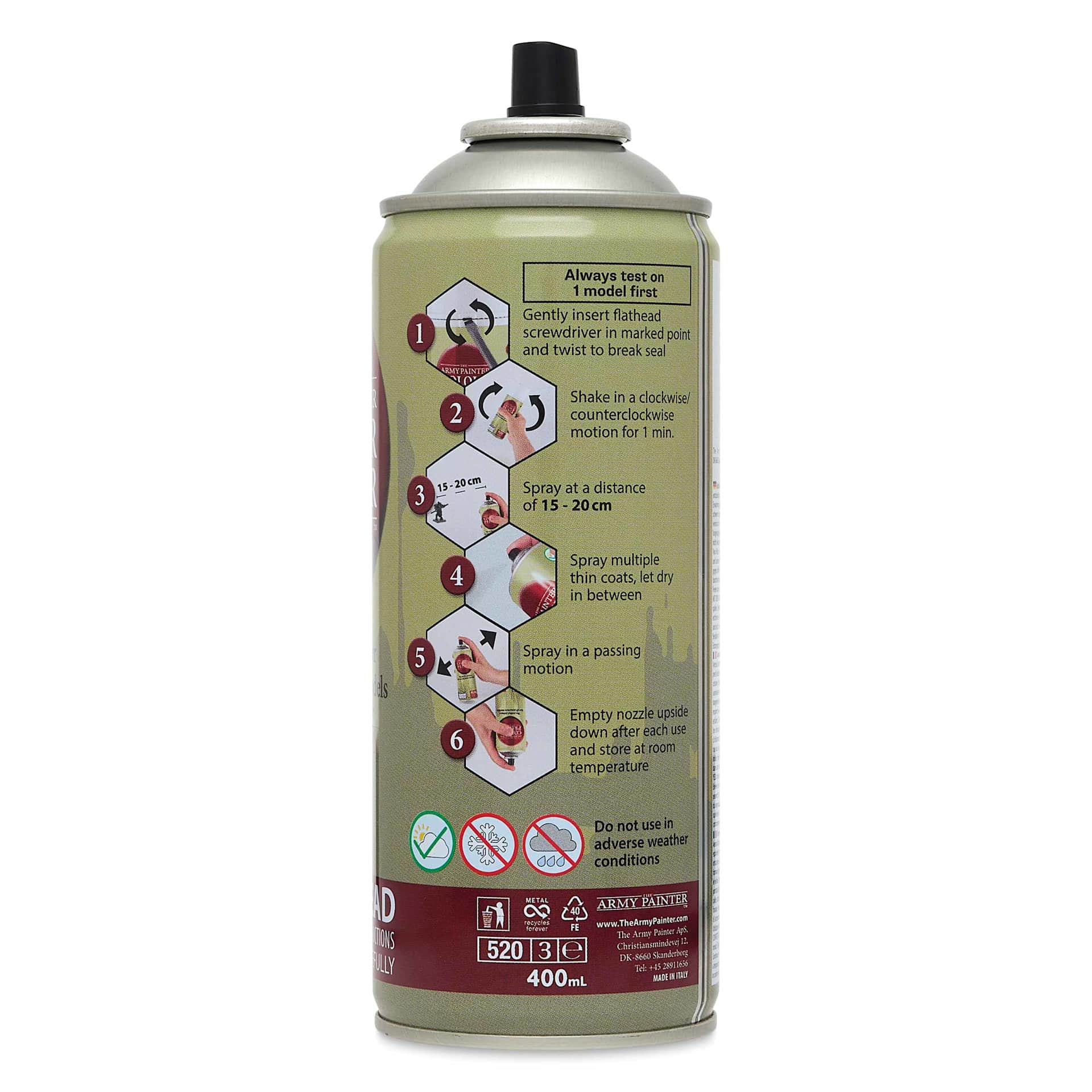 The Army Painter Color Primer - Skeleton Bone, 400 ml side of can