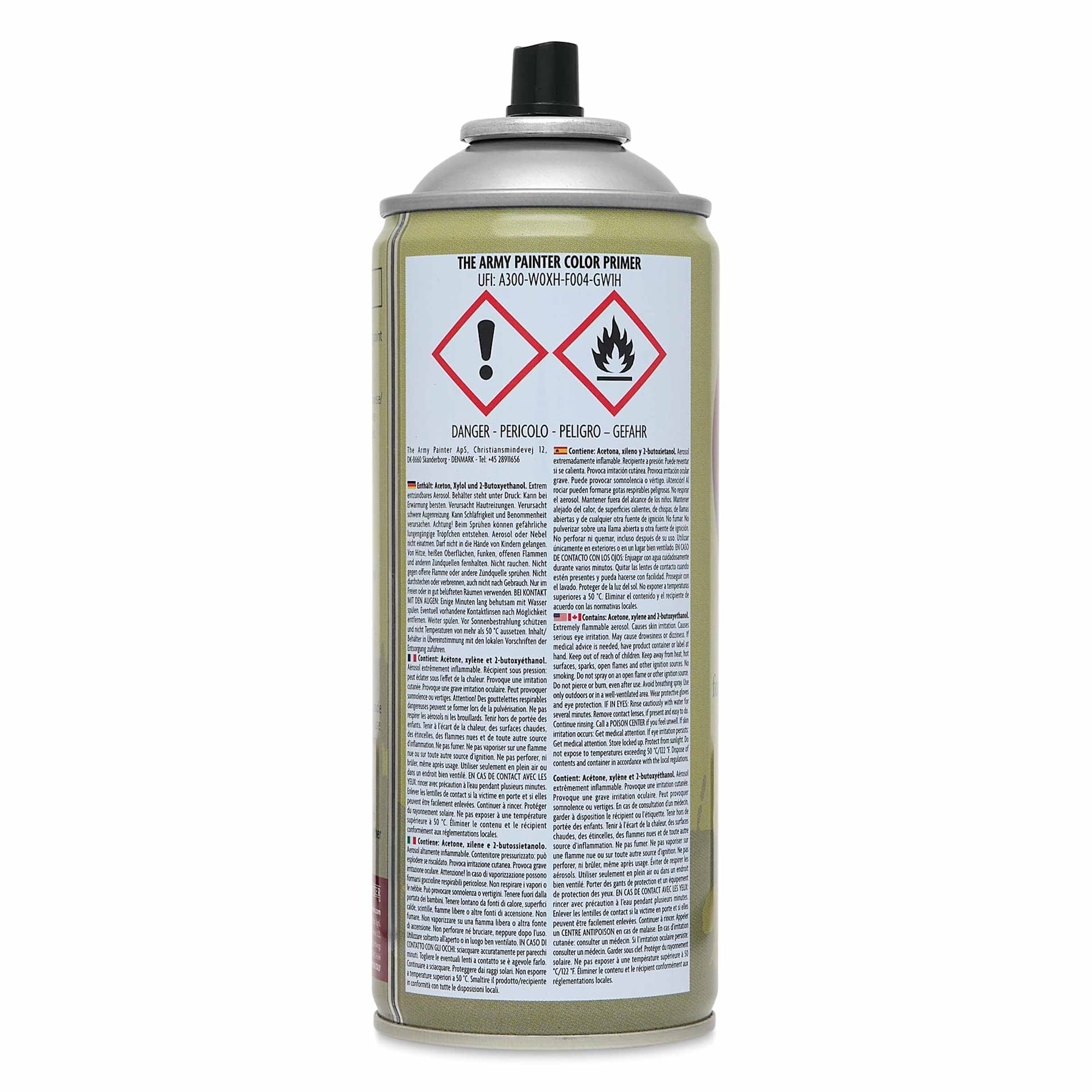 The Army Painter Color Primer - Ultramarine Blue, 400 ml back of can