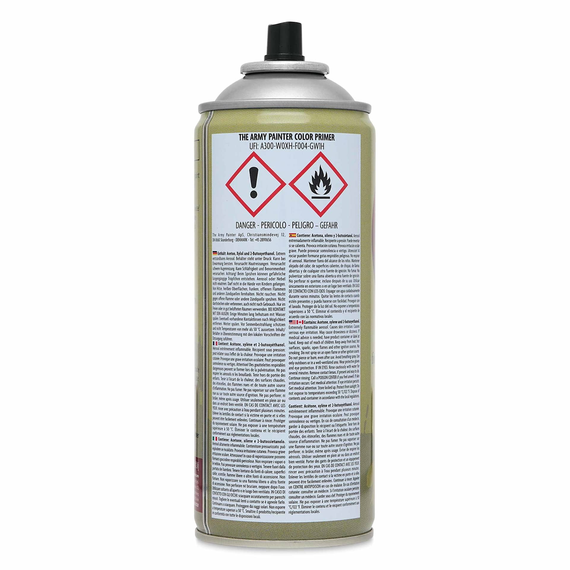 The Army Painter Color Primer - Army Green, 400 ml back of can