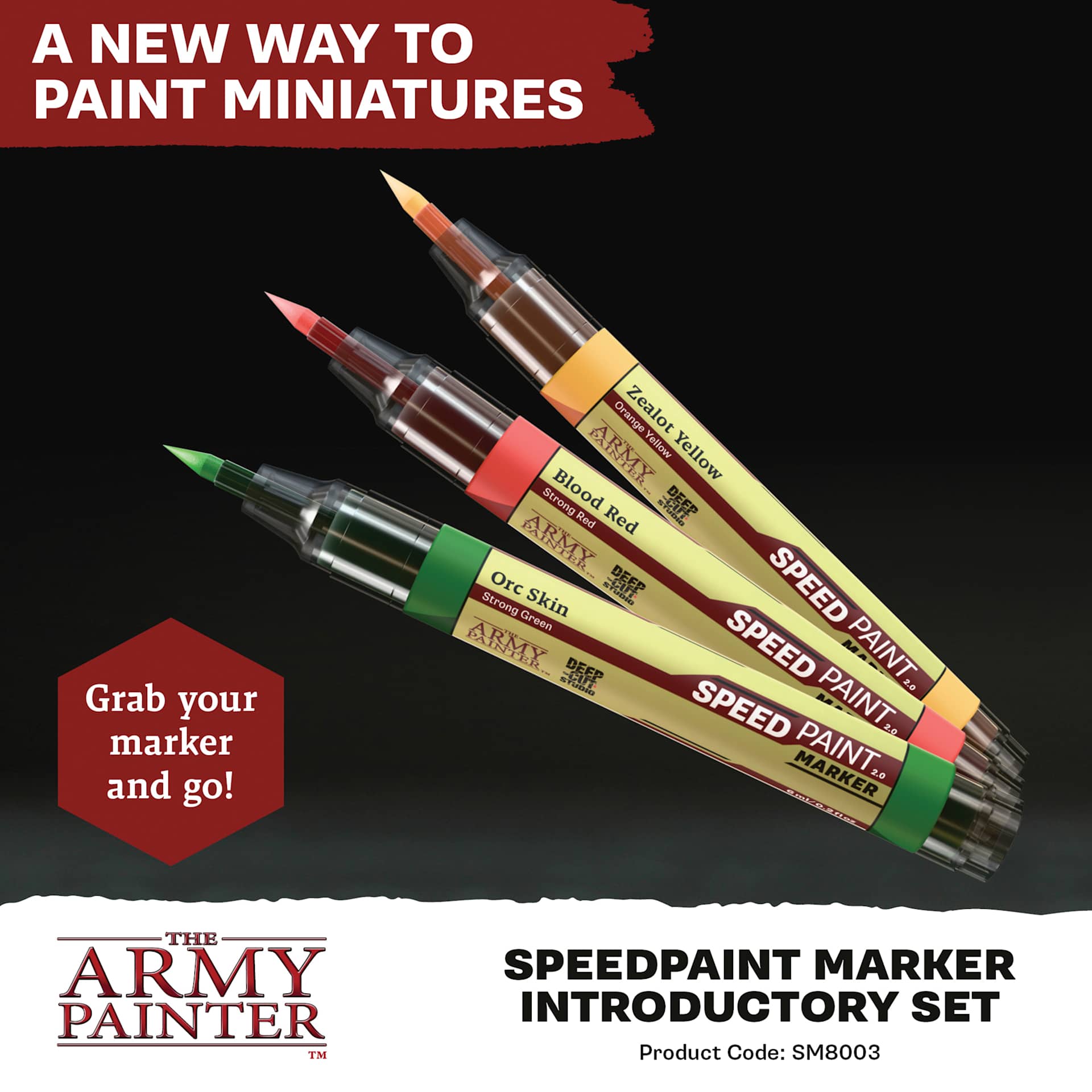 A new way to paint miniatures. Grab your marker and go! Speedpaint Marker Introductory Set. Products Code: SM8001. The Army Painting