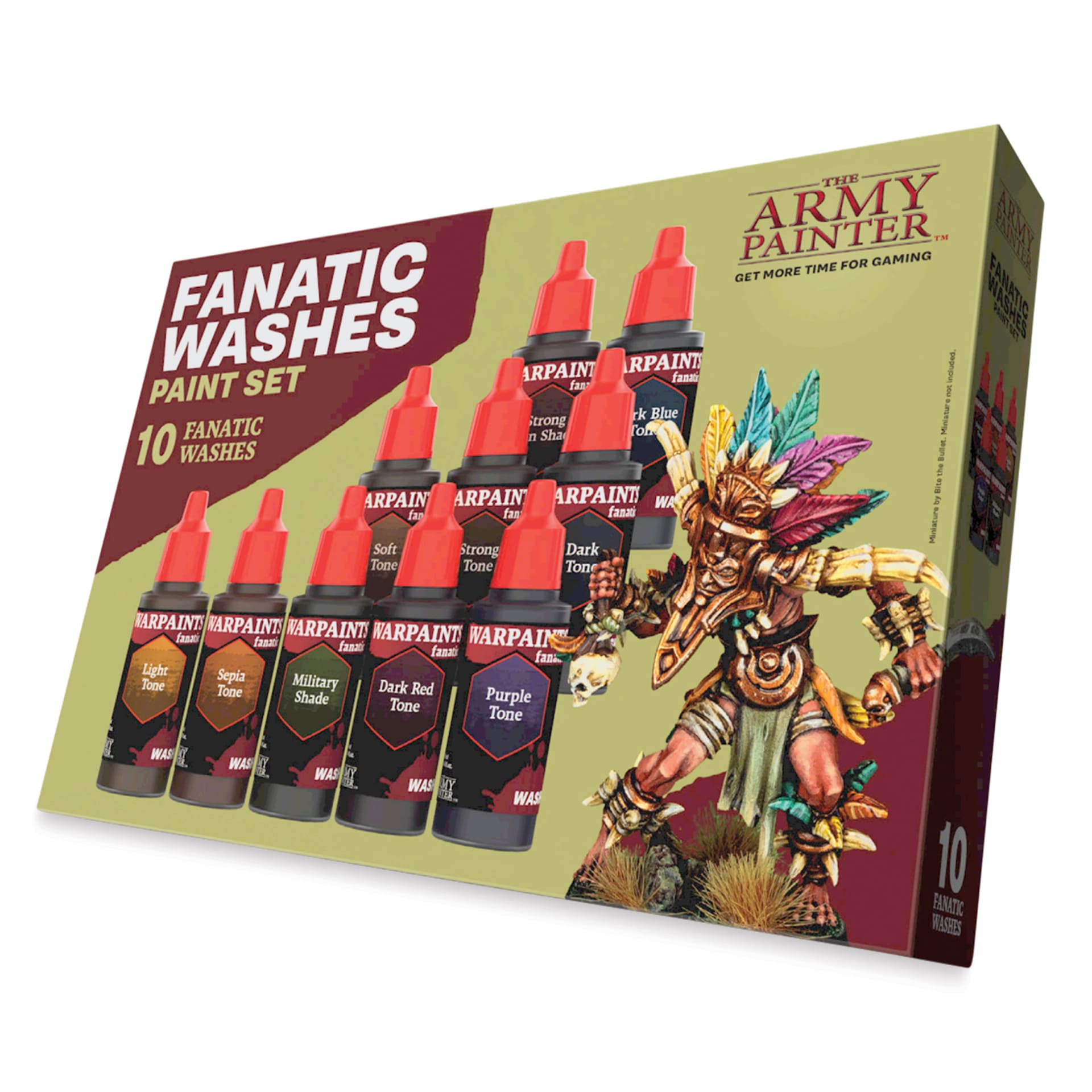 Front of package for the Set of 10 The Army Painter Warpaint Fanatic Acrylic Washes