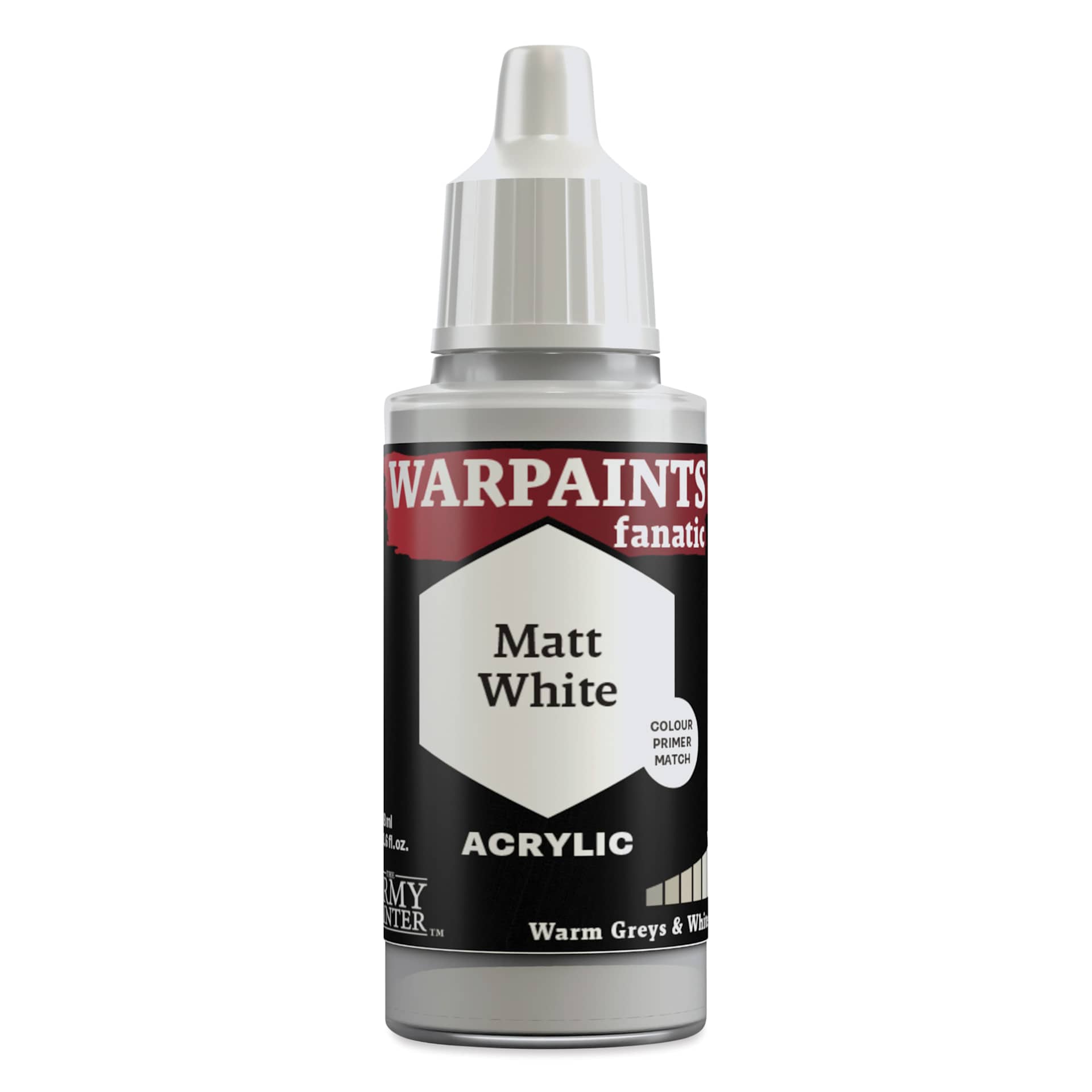 The Army Painter Warpaint Fanatics Acrylic Paint - Matt White, 18 ml Bottle