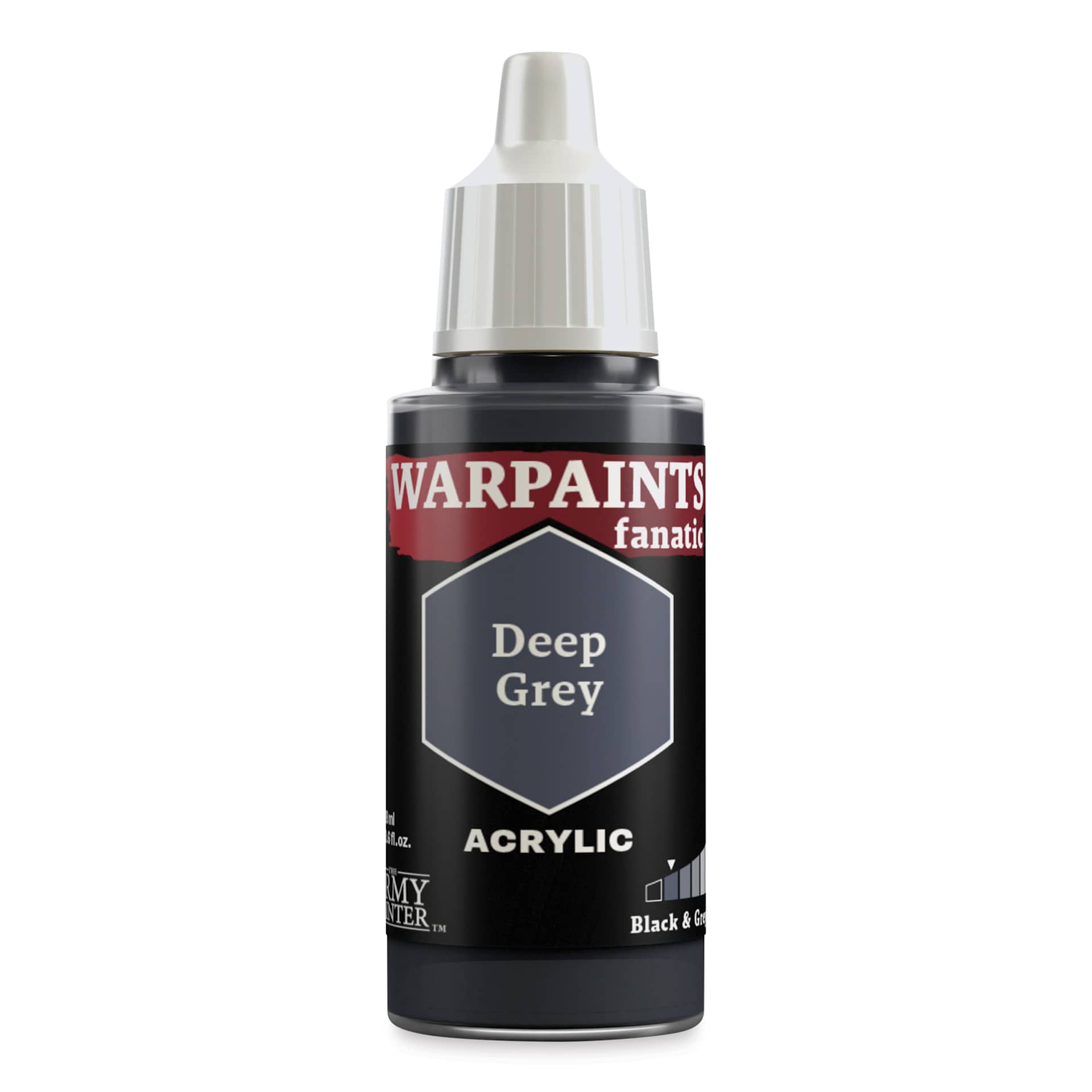 The Army Painter Warpaint Fanatics Acrylic Paint - Deep Grey, 18 ml Bottle