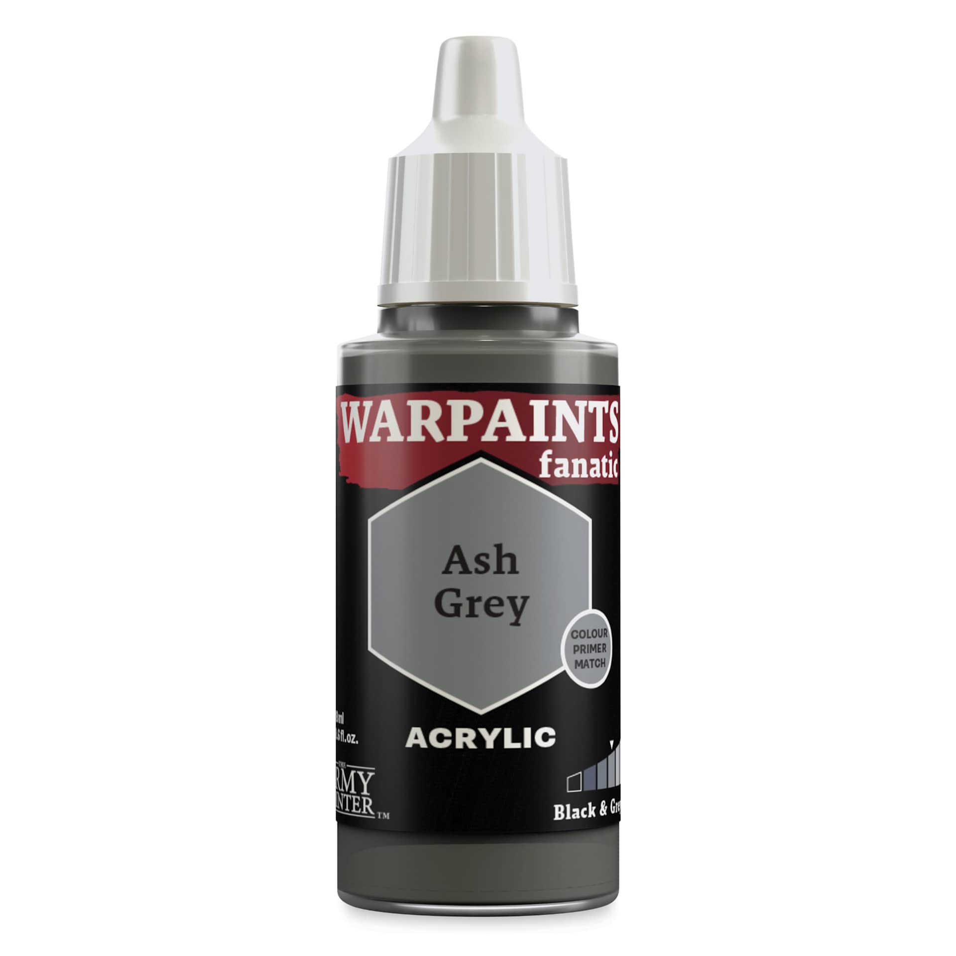 The Army Painter Warpaint Fanatics Acrylic Paint - Ash Grey, 18 ml Bottle