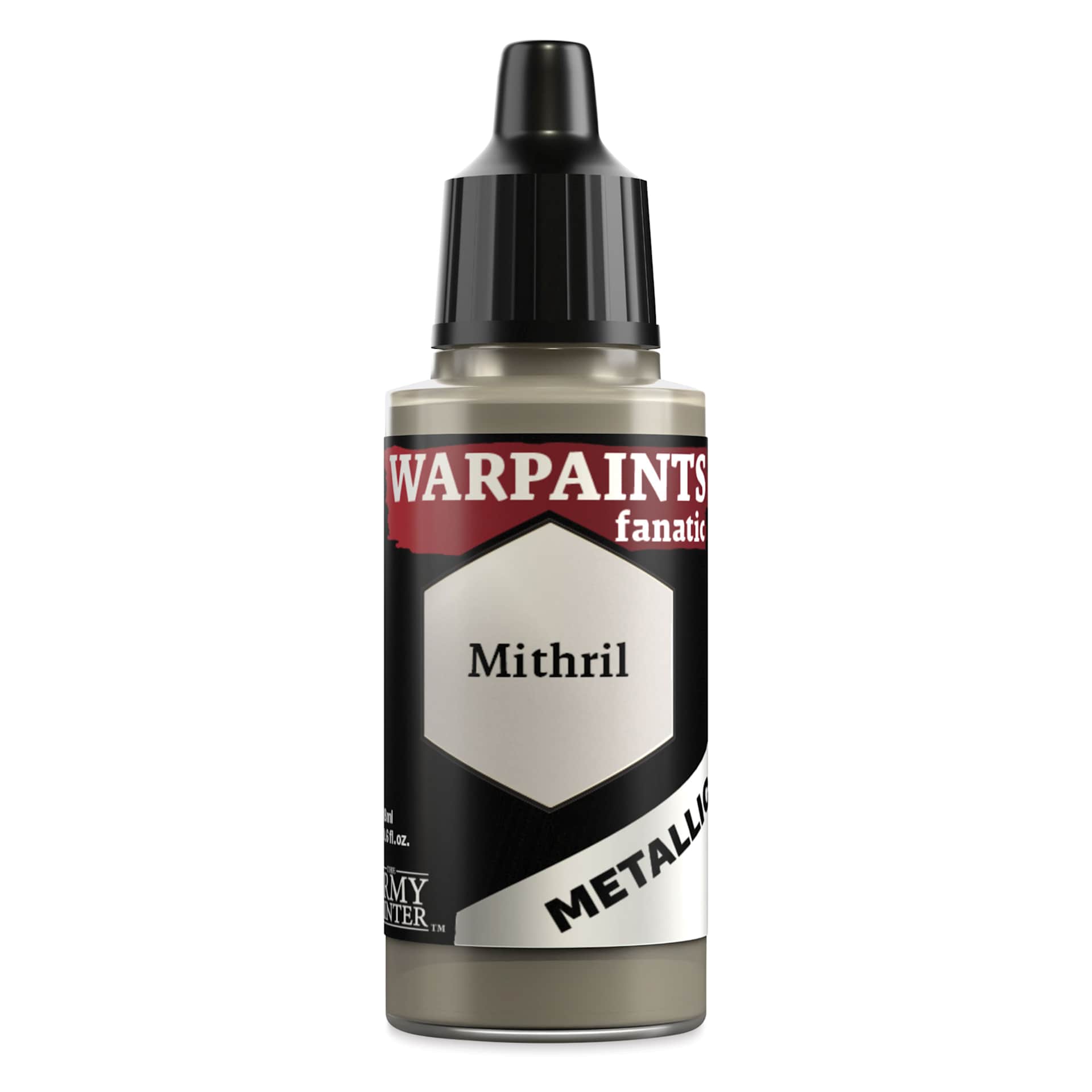 The Army Painter Warpaint Fanatics Acrylic Paint - Metallic Mithril, 18 ml Bottle