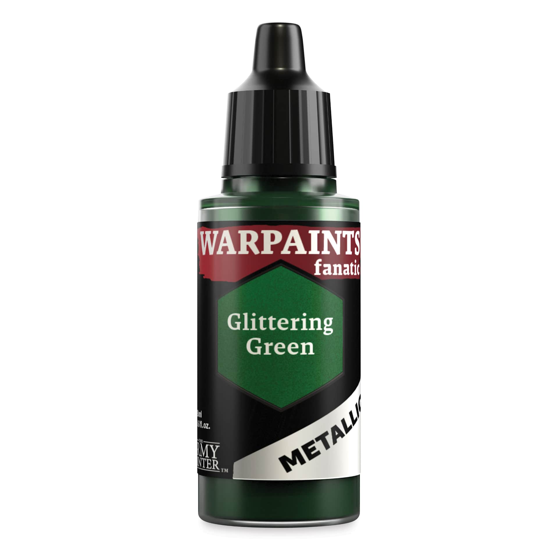 The Army Painter Warpaint Fanatics Acrylic Paint - Metallic Glitter Green, 18 ml Bottle