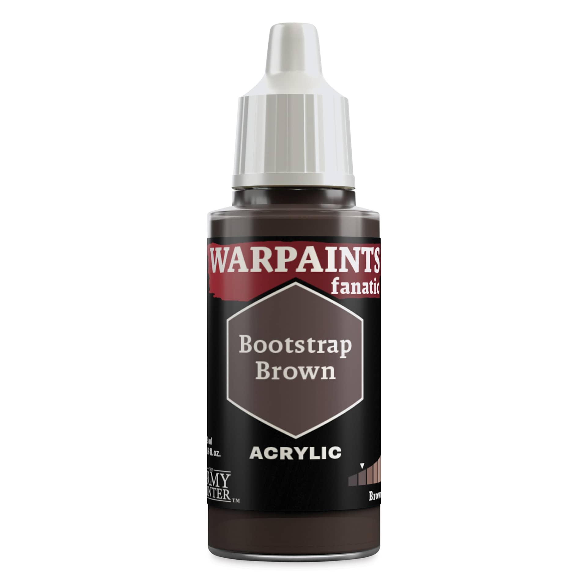 The Army Painter Warpaint Fanatics Acrylic Paint - Bootstrap Brown, 18 ml Bottle