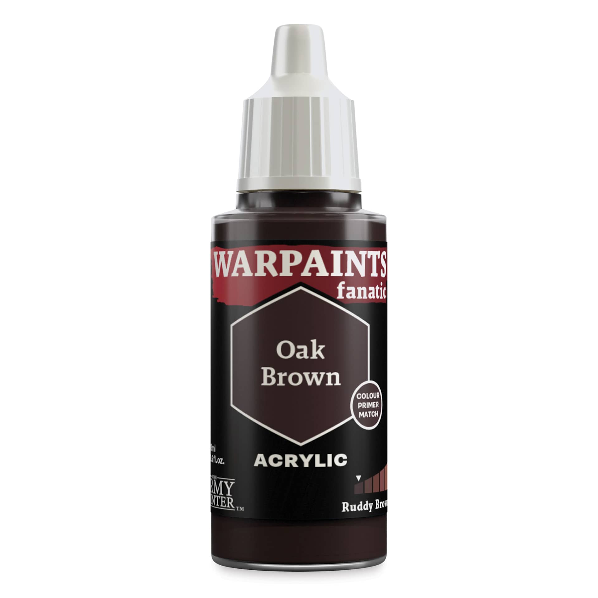 The Army Painter Warpaint Fanatics Acrylic Paint - Oak Brown, 18 ml Bottle