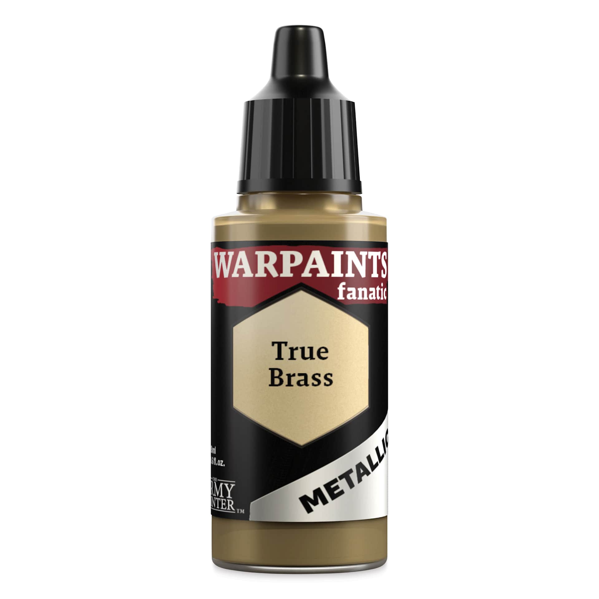 The Army Painter Warpaint Fanatics Acrylic Paint - Metallic True Brass, 18 ml Bottle