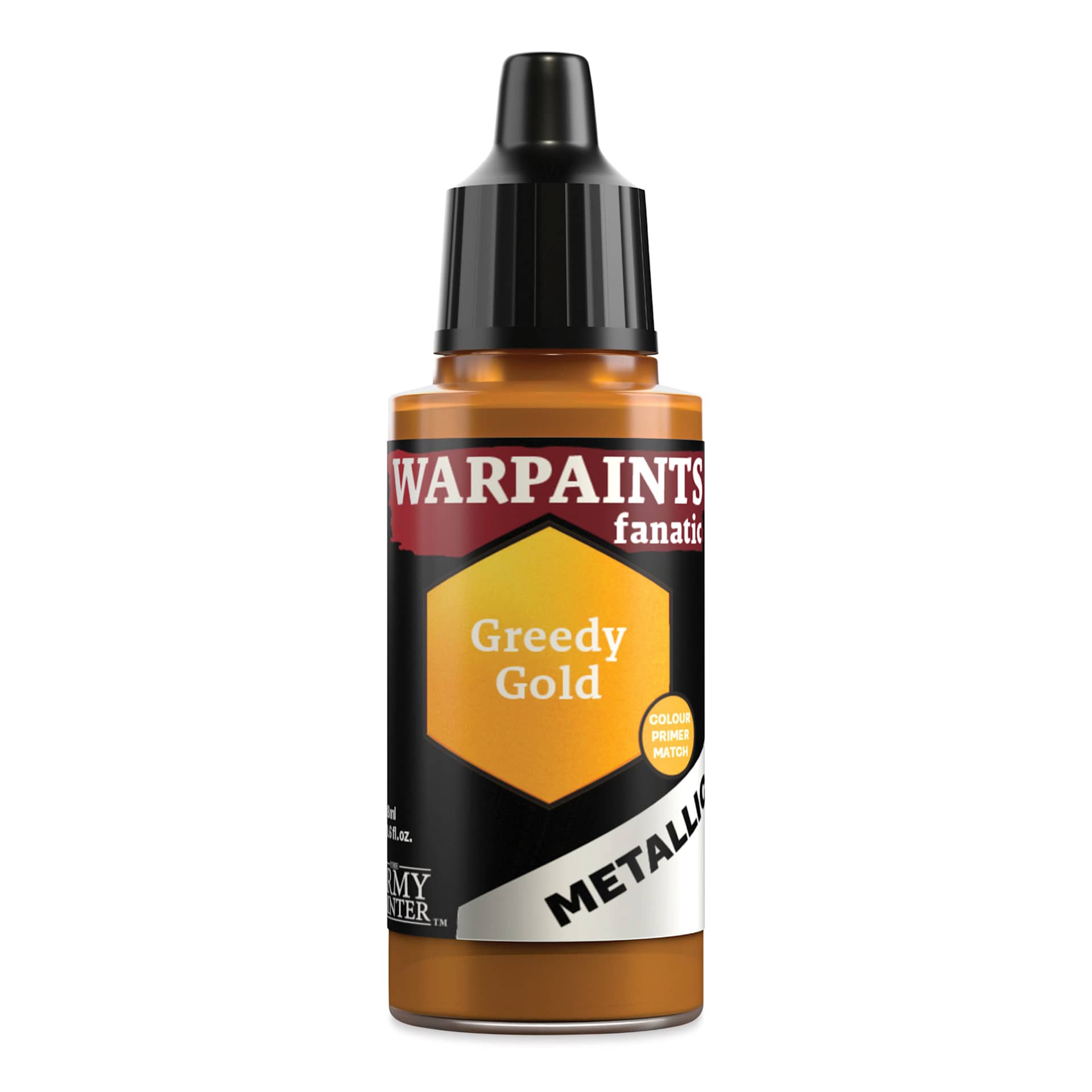 The Army Painter Warpaint Fanatics Acrylic Paint - Metallic Greedy Gold, 18 ml Bottle