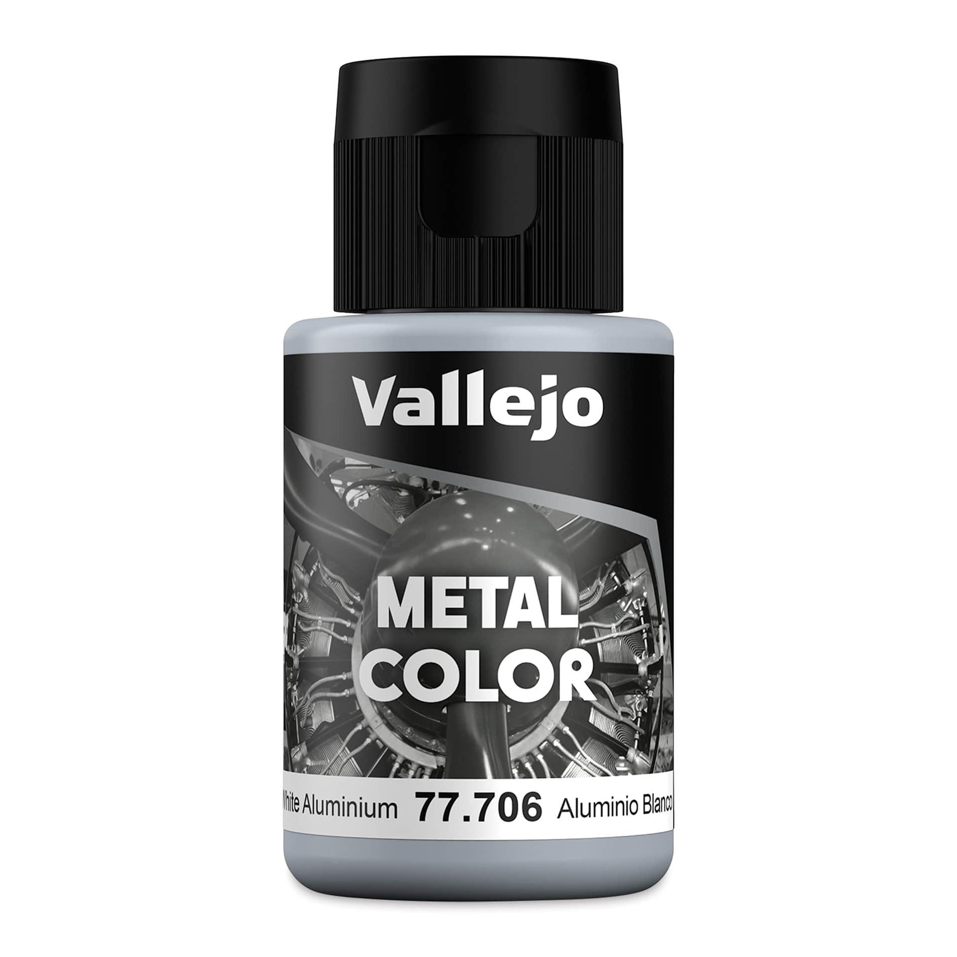 Vallejo Metal Color Acrylic Paint - White Aluminium, 32 ml