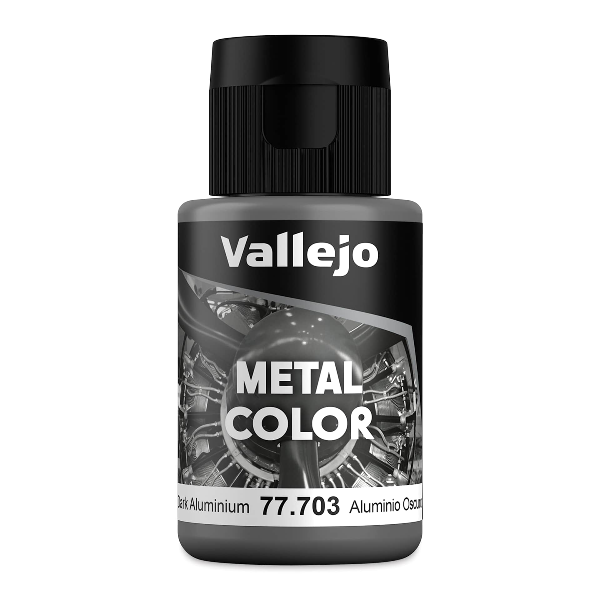 Vallejo Metal Color Acrylic Paint - Dark Aluminium, 32 ml