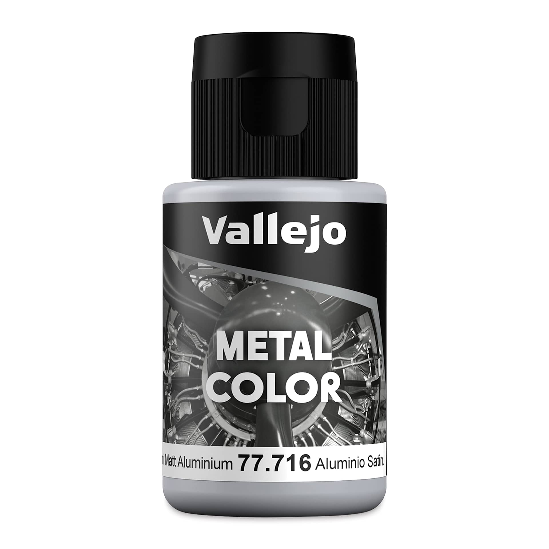Vallejo Metal Color Acrylic Paint - Semi Matte Aluminium, 32 ml