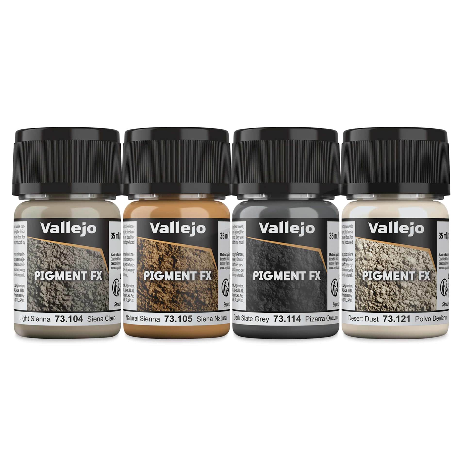 Vallejo Pigment FX Set - Set of 4, Stone and Cement, 35 ml