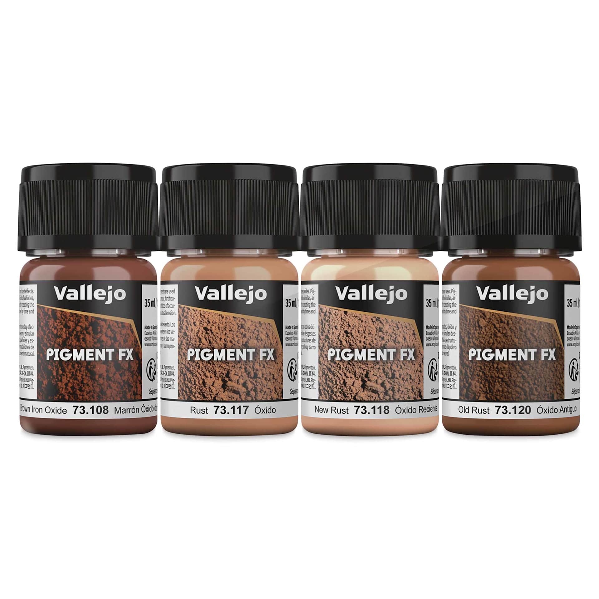 Vallejo Pigment FX Set - Set of 4, Rust and Corrosion, 35 ml