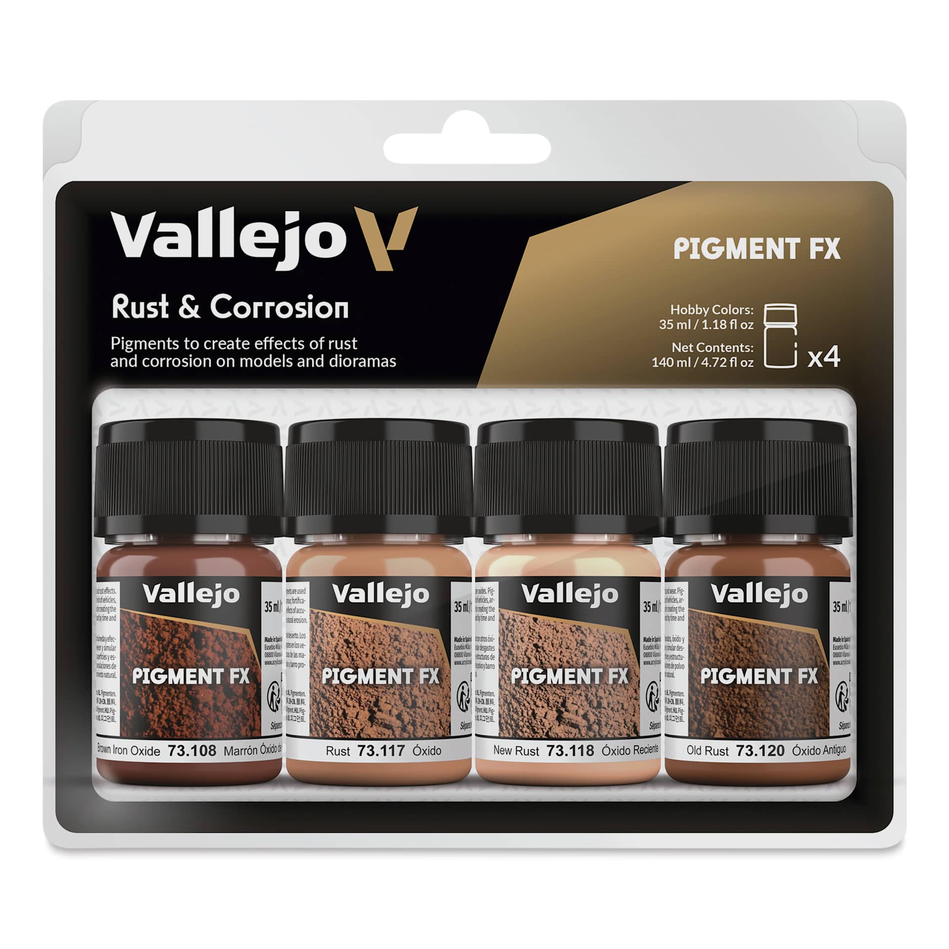 Vallejo Pigment FX Set - Set of 4, Rust and Corrosion, 35 ml front of package