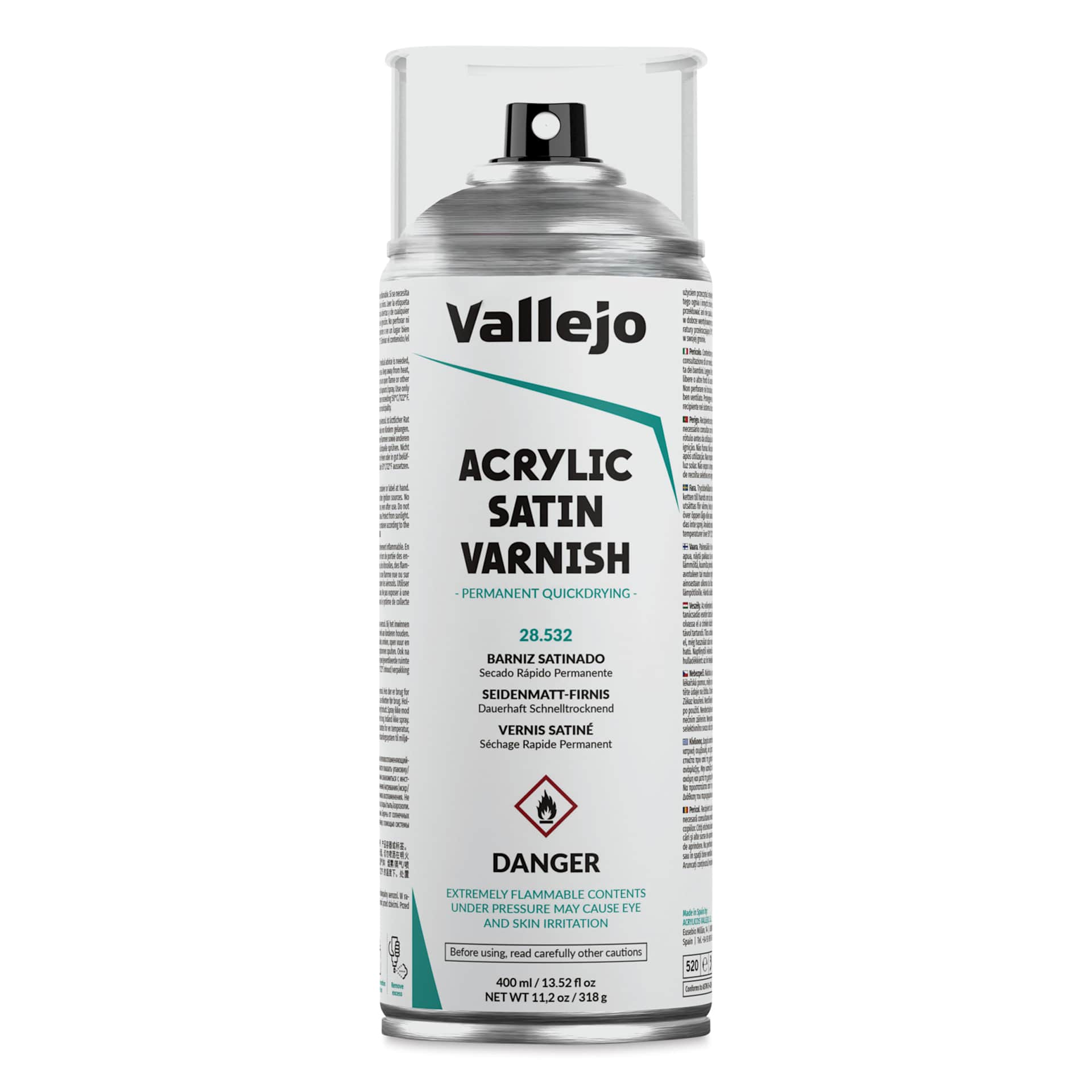 Vallejo Acrylic Spray Varnish - Satin, 400 ml