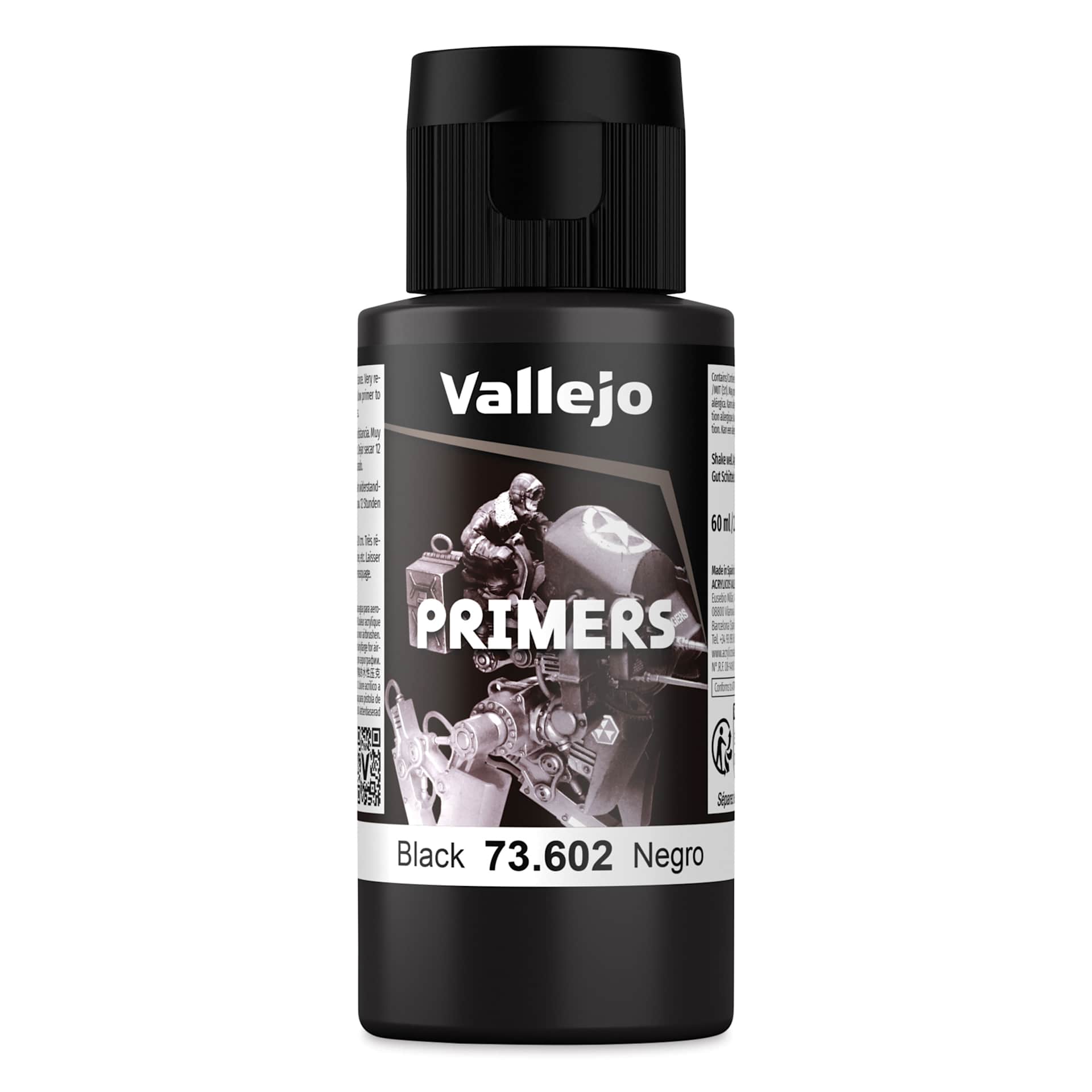 Vallejo Primer - Black, 60 ml Bottle