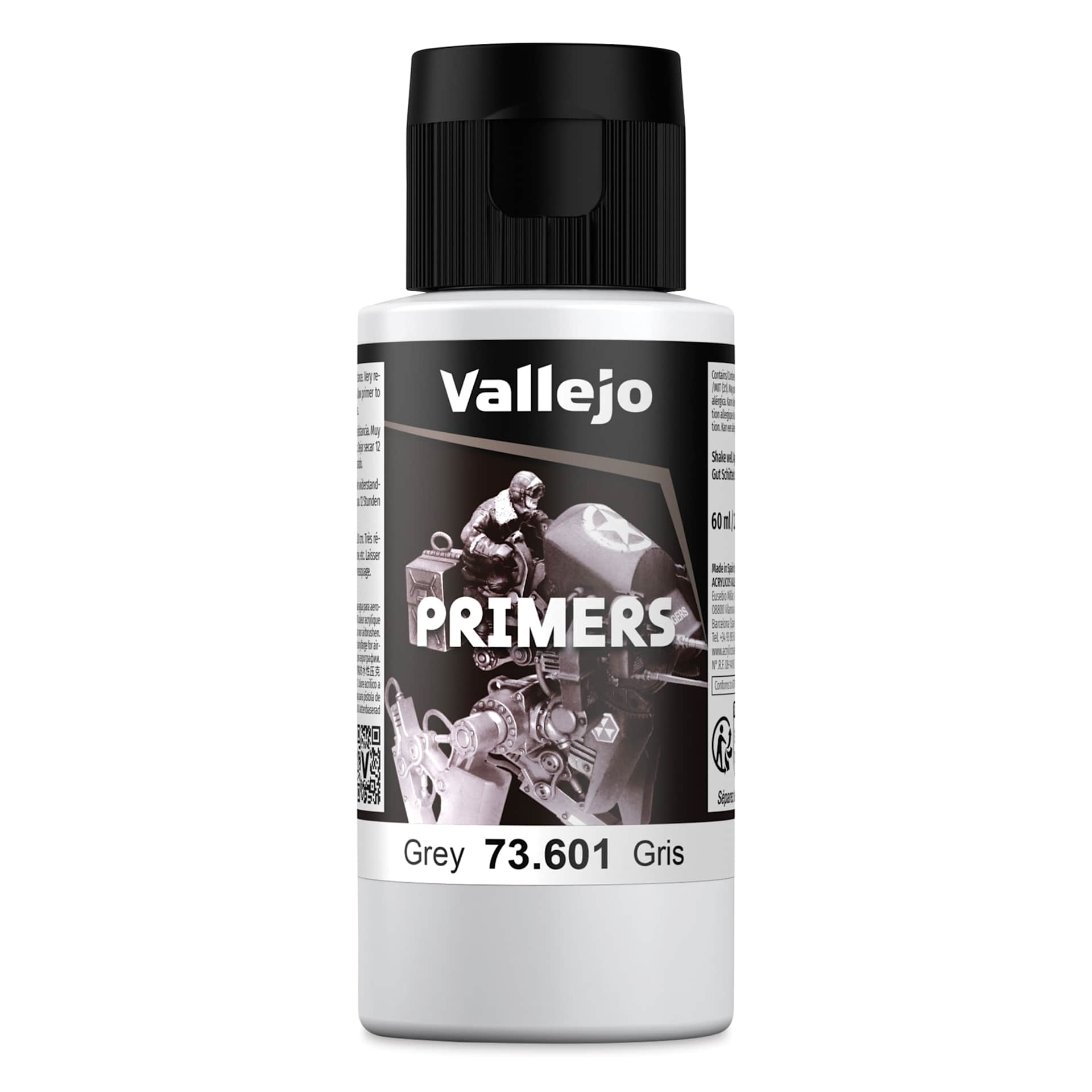 Vallejo Primer - Grey, 60 ml Bottle