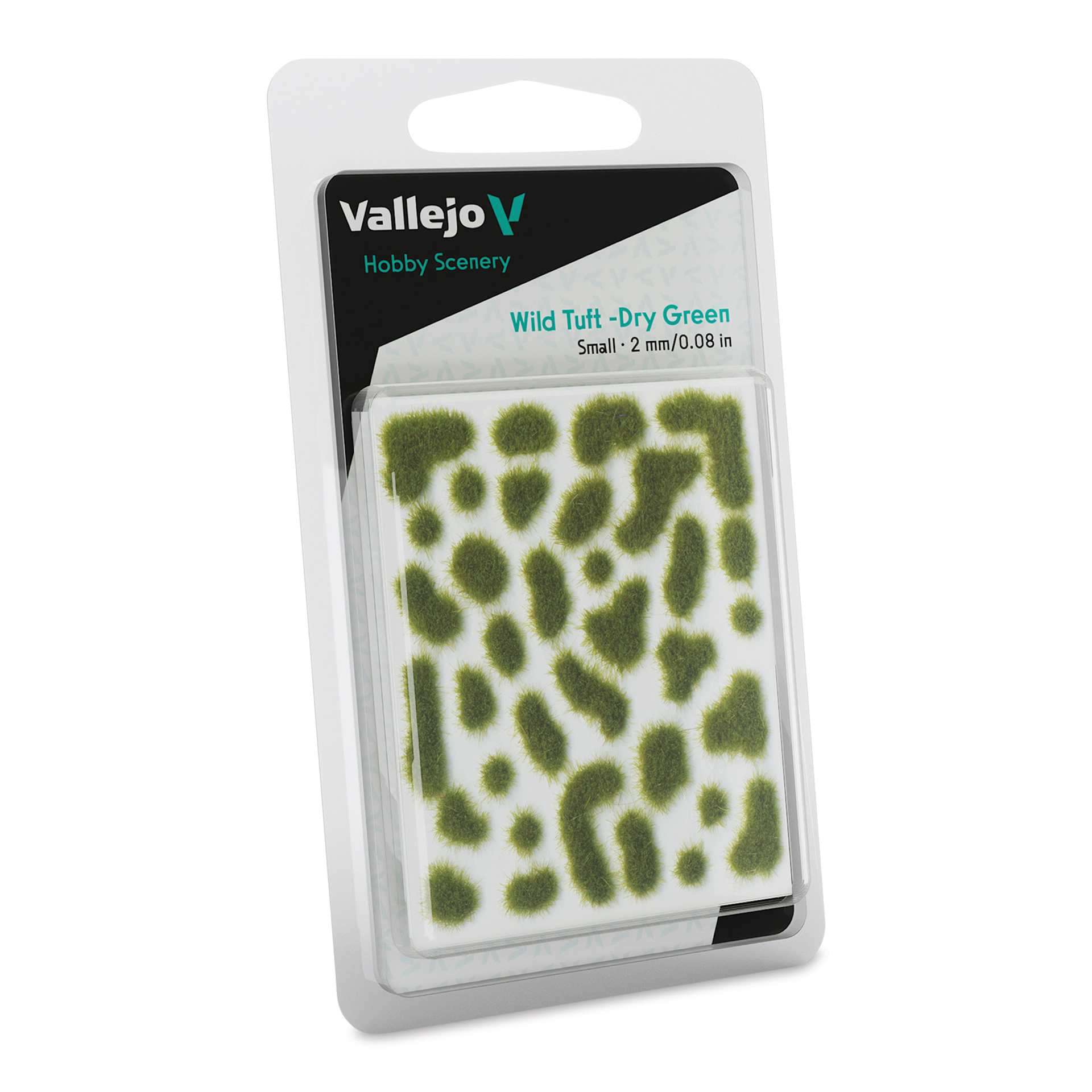Vallejo Scenery Wild Tufts - Dry Green Tufts, 2 mm in packaging
