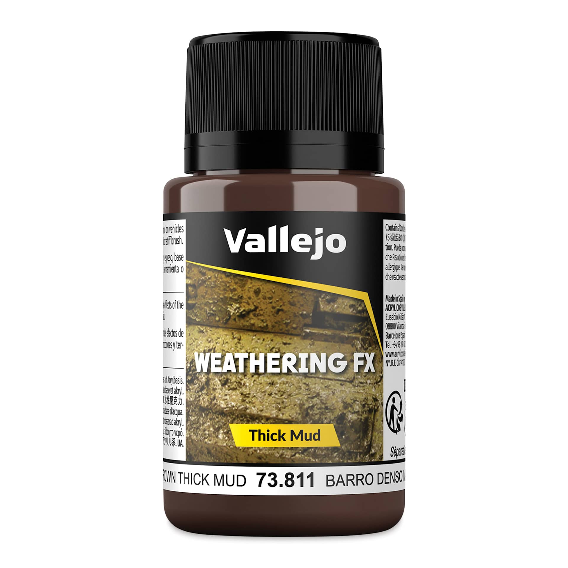 Vallejo Weathering FX Acrylic - Brown Thick Mud, 40 ml Bottle