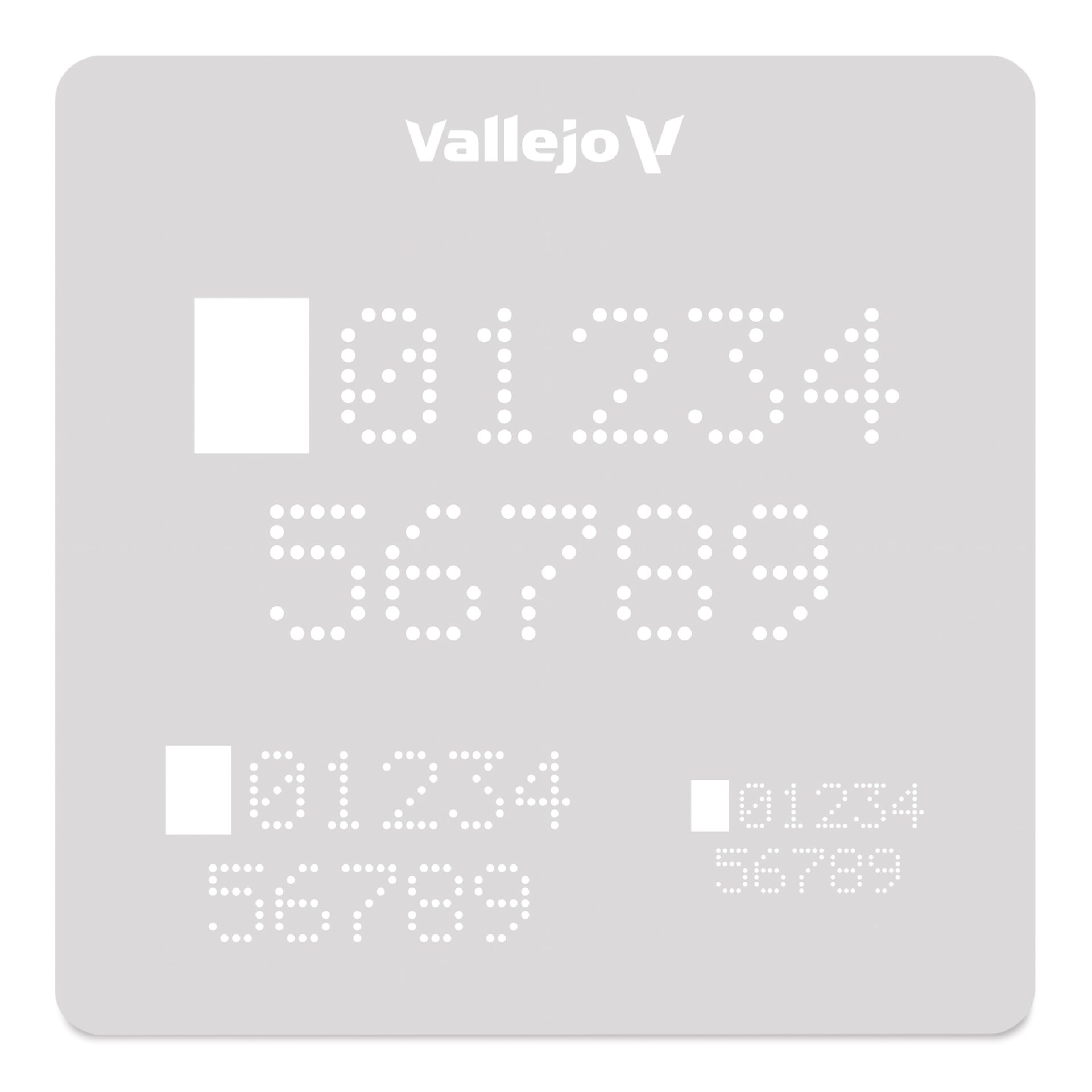 Vallejo Letters and Numbers Hobby Stencil - Digital Numbers