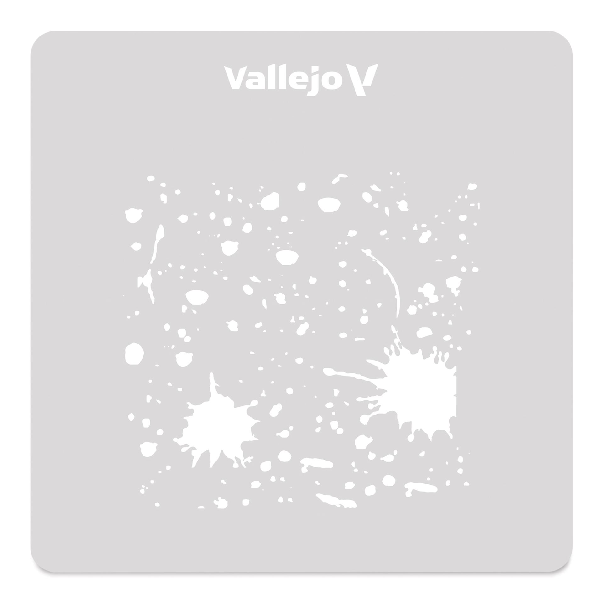 Vallejo Spills and Stains Hobby Stencil - Splashes and Stains