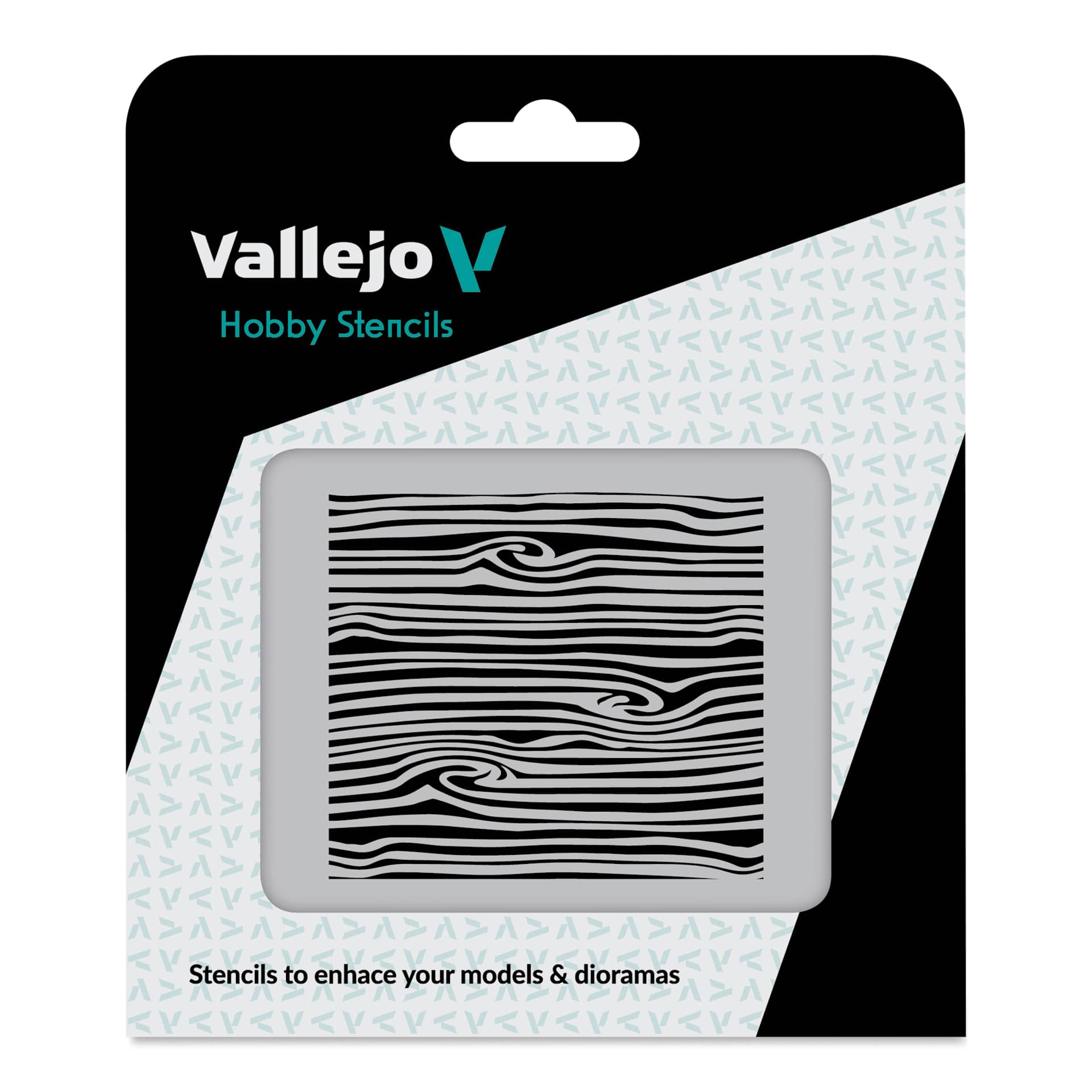 Vallejo Texture Hobby Stencil - Wood Texture 2 front of packaging